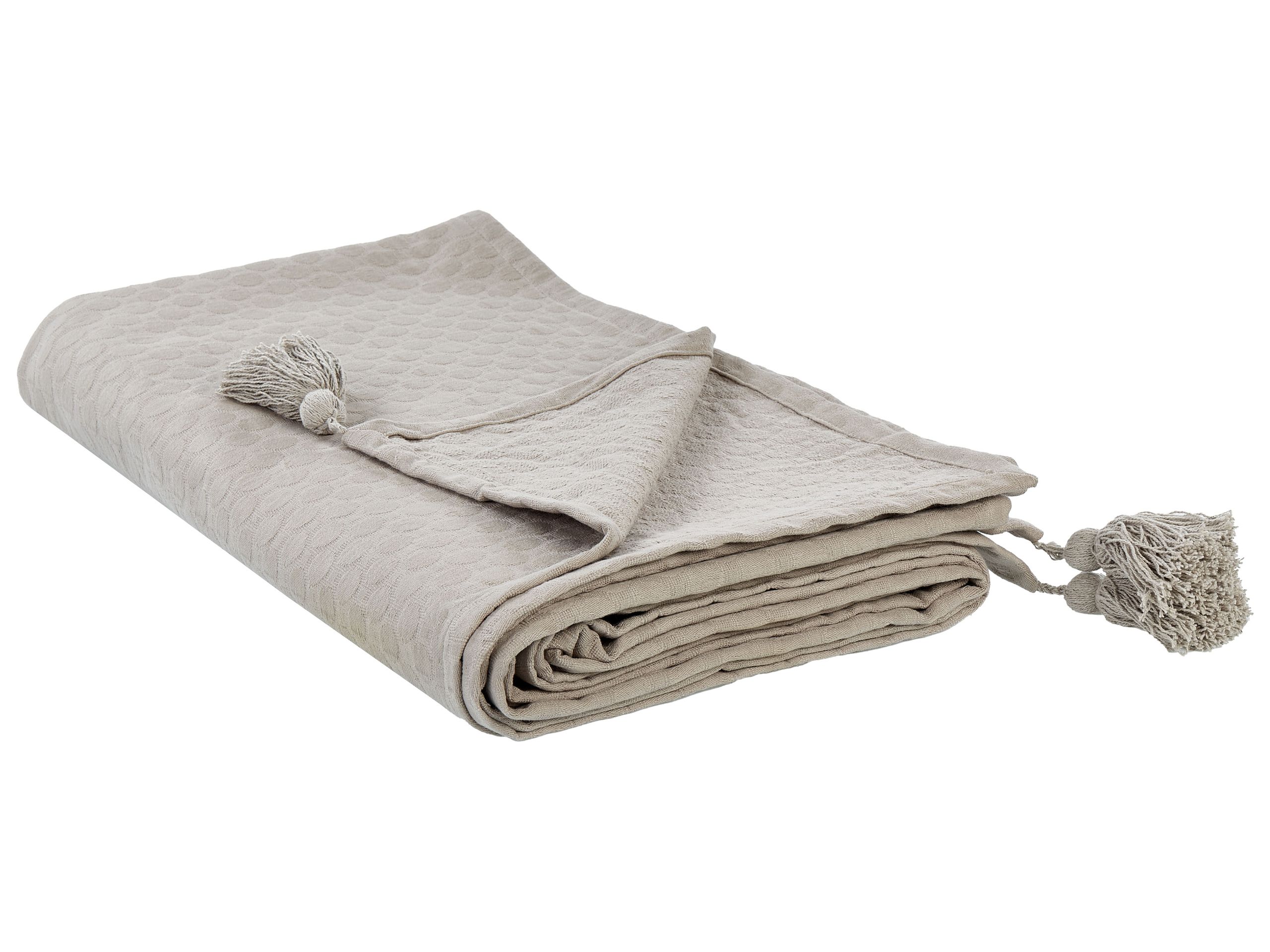 Bedspread LINDULA Cotton 200 x 220 cm Taupe - Gemini Interiors