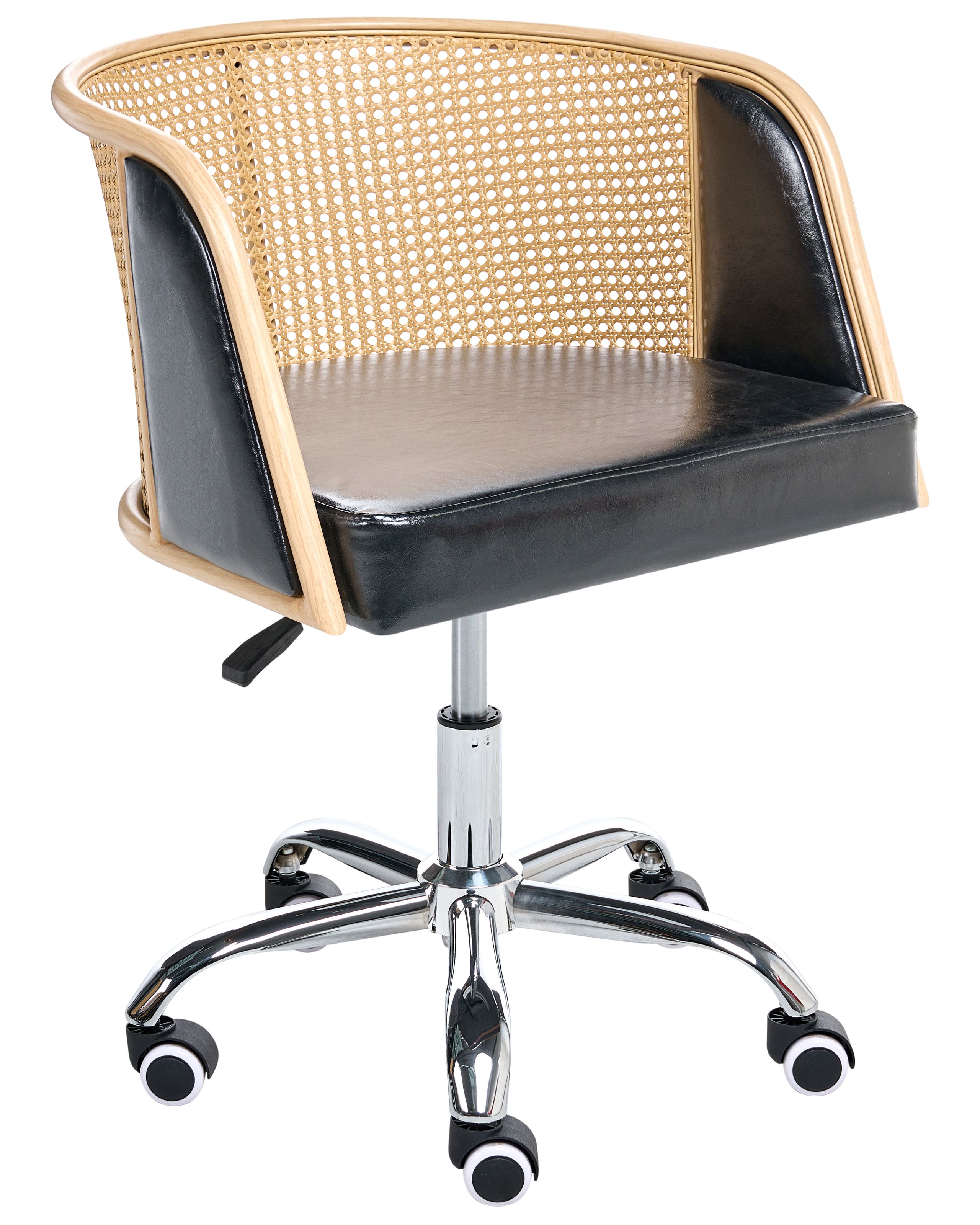 LARKMERE Faux Leather Office Desk Chair - Black - Gemini Interiors