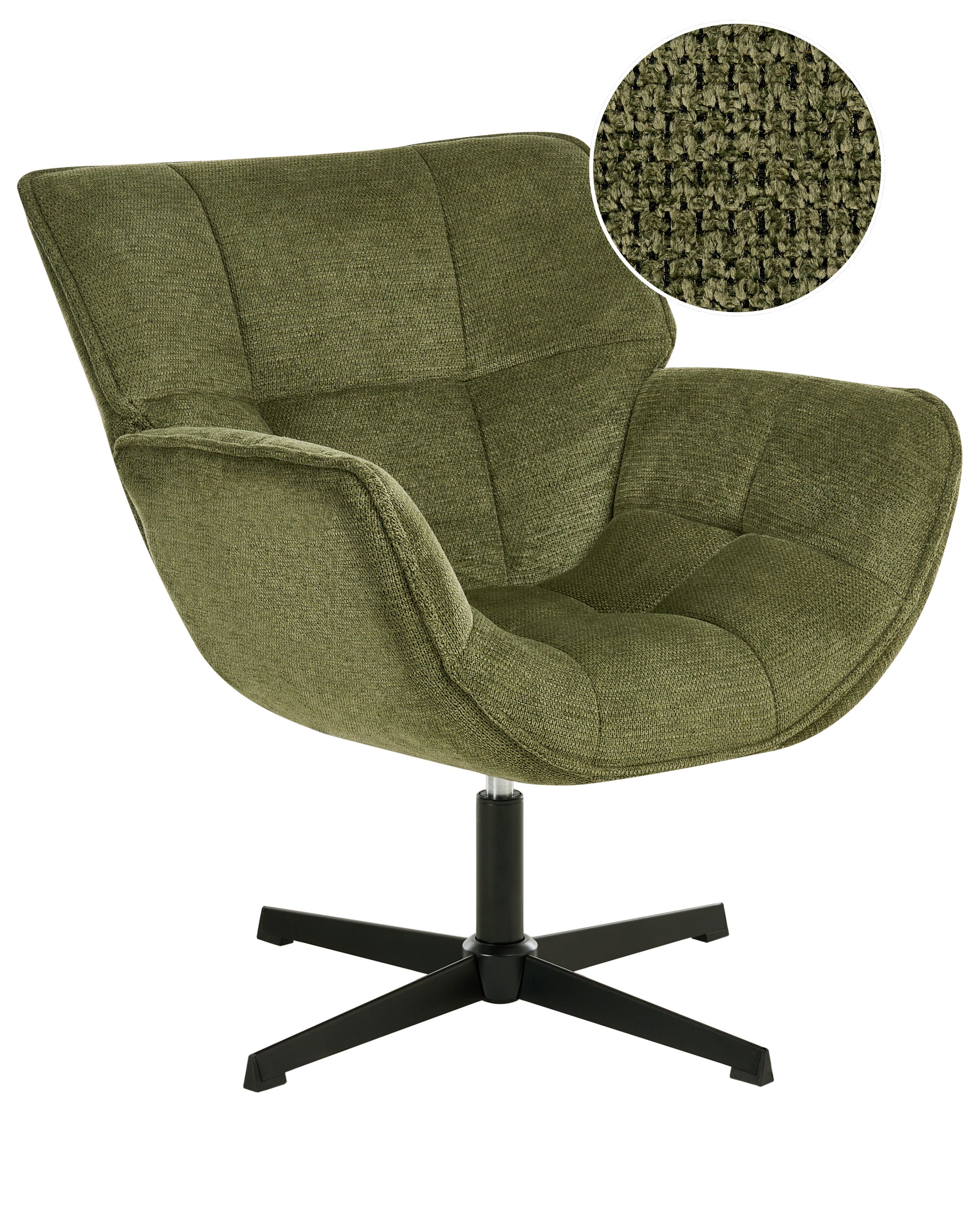 WIMBOURNELEIGH Fabric Swivel Armchair - Green - Gemini Interiors