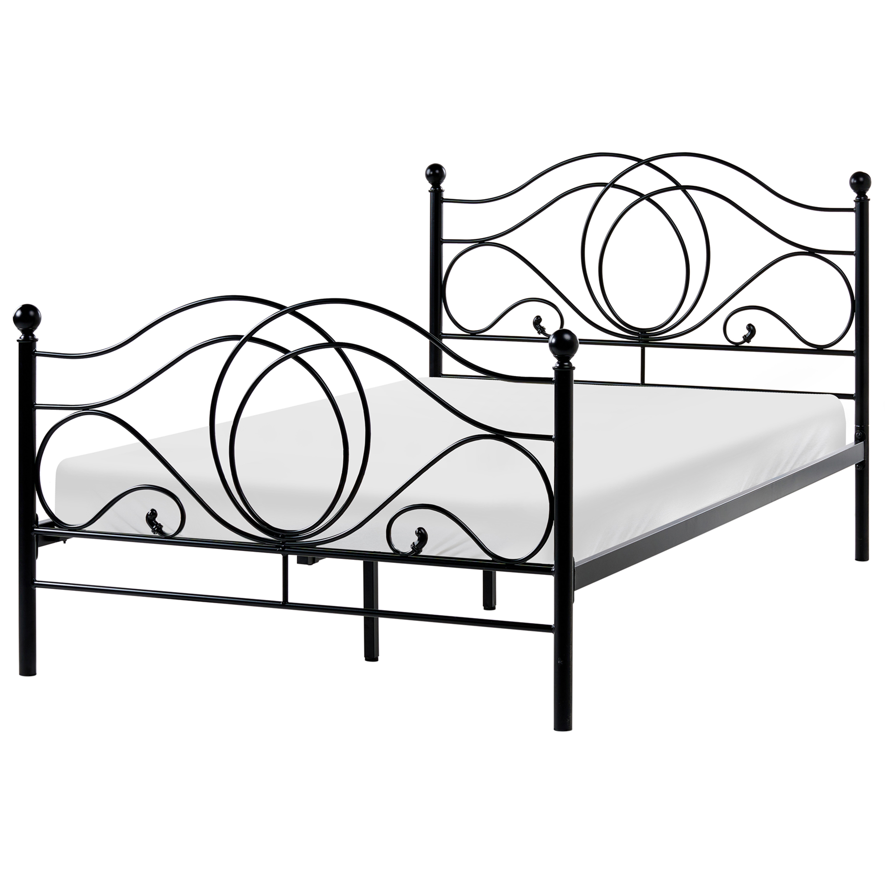QUELLIEN Small Double Metal Bedframe - Black - Gemini Interiors