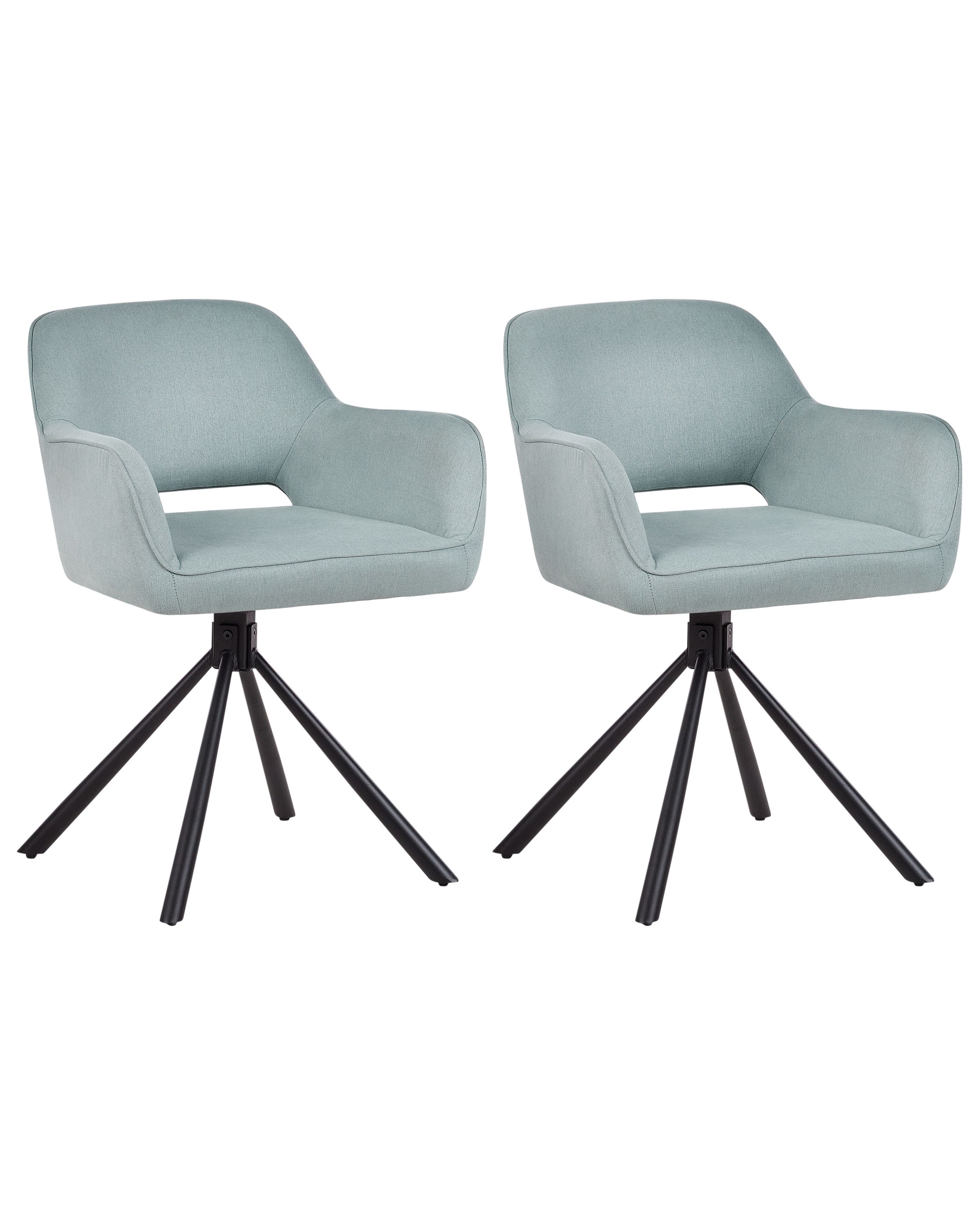 Set of 2 Dining Chairs Swivel LOURES Mint Green - Gemini Interiors
