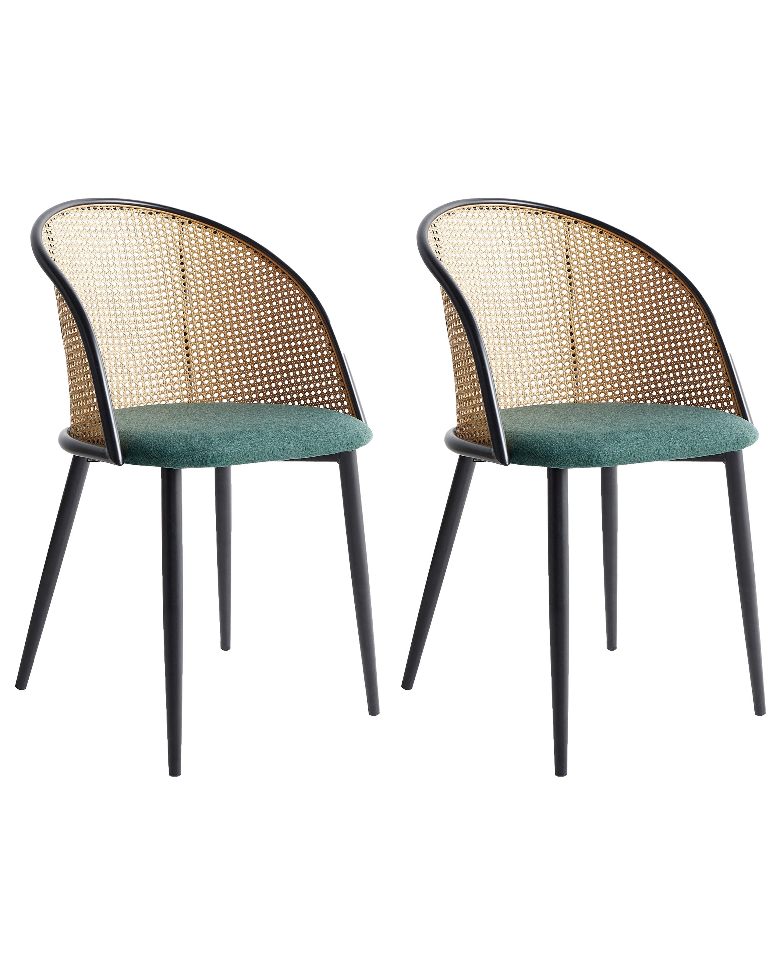 NORCELL Set of 2 Dining Chairs Metal Green - Gemini Interiors