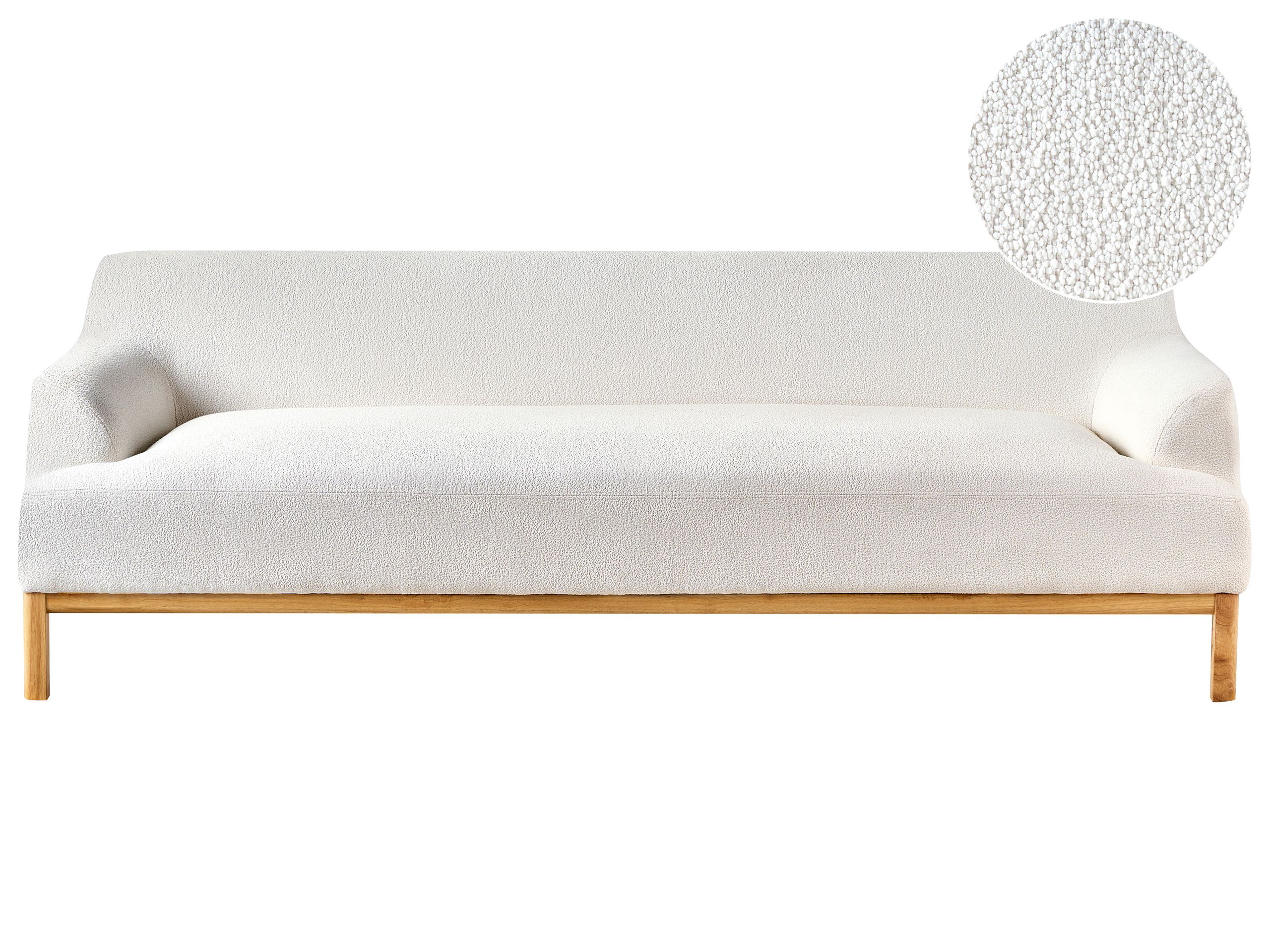 3 Seater Boucle Sofa Off-White SOSJO - Gemini Interiors