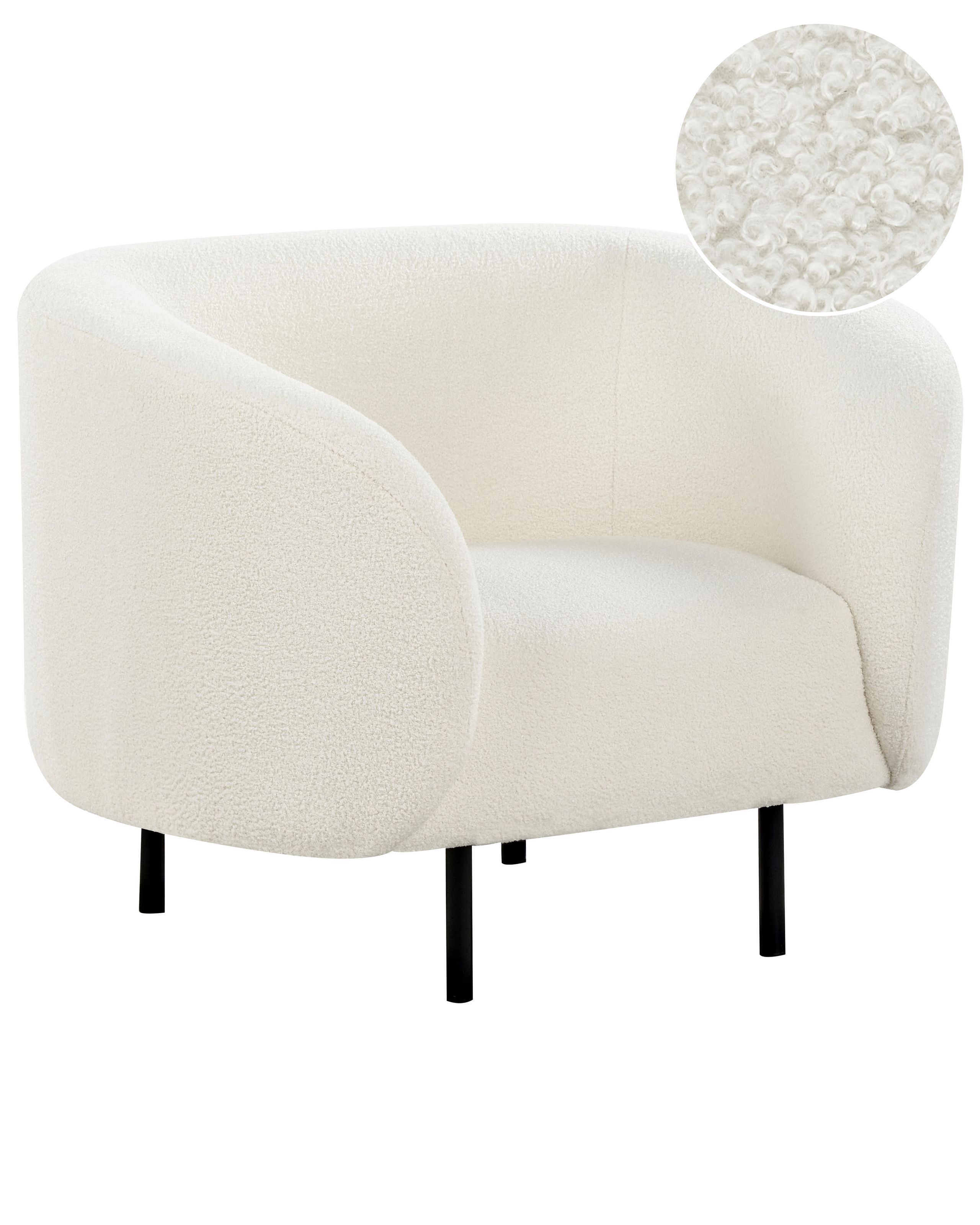 Armchair LOEN Boucle White - Gemini Interiors
