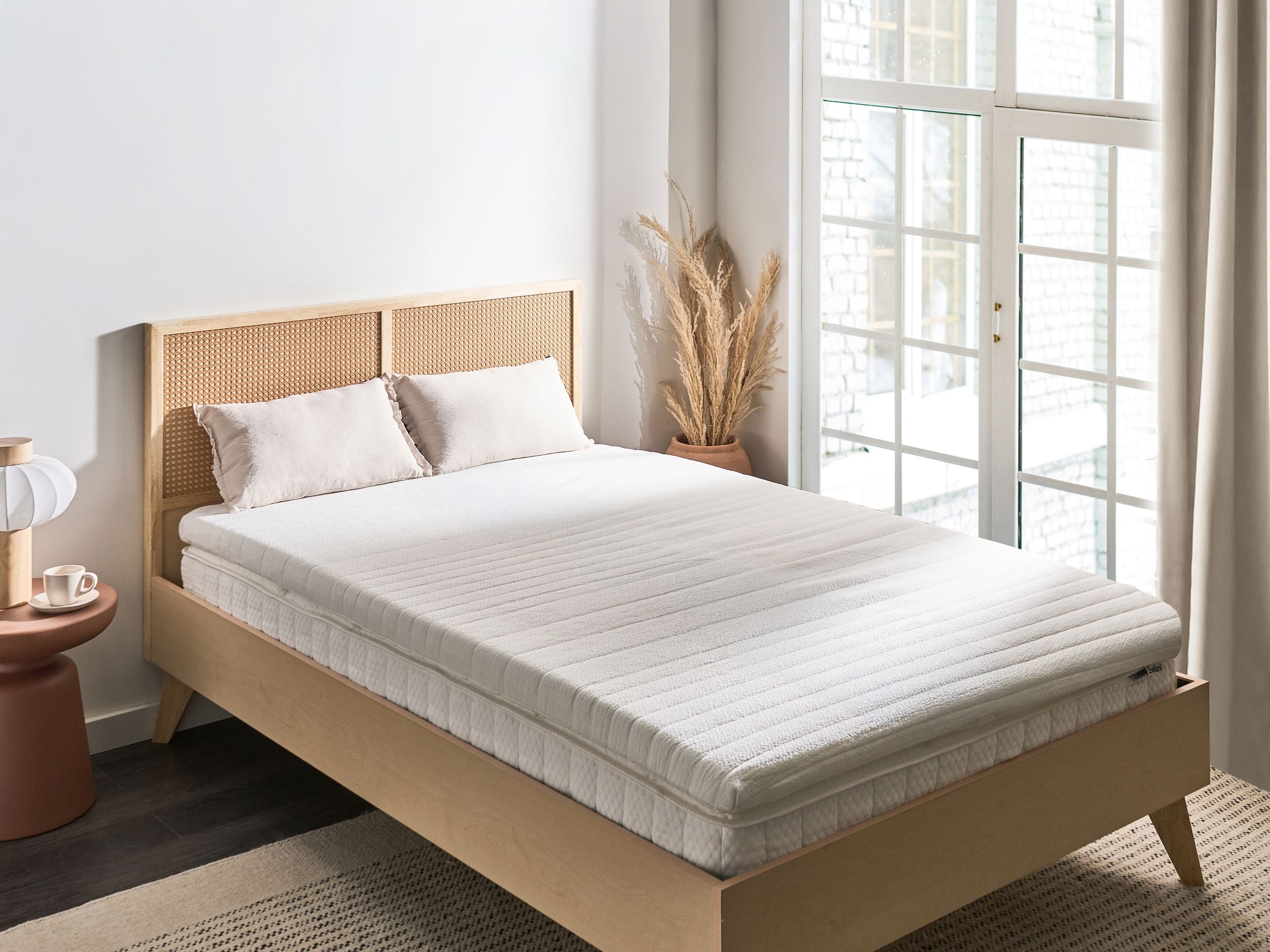 LAZZED Memory Foam Mattress Topper EU Small Double - White - Gemini Interiors