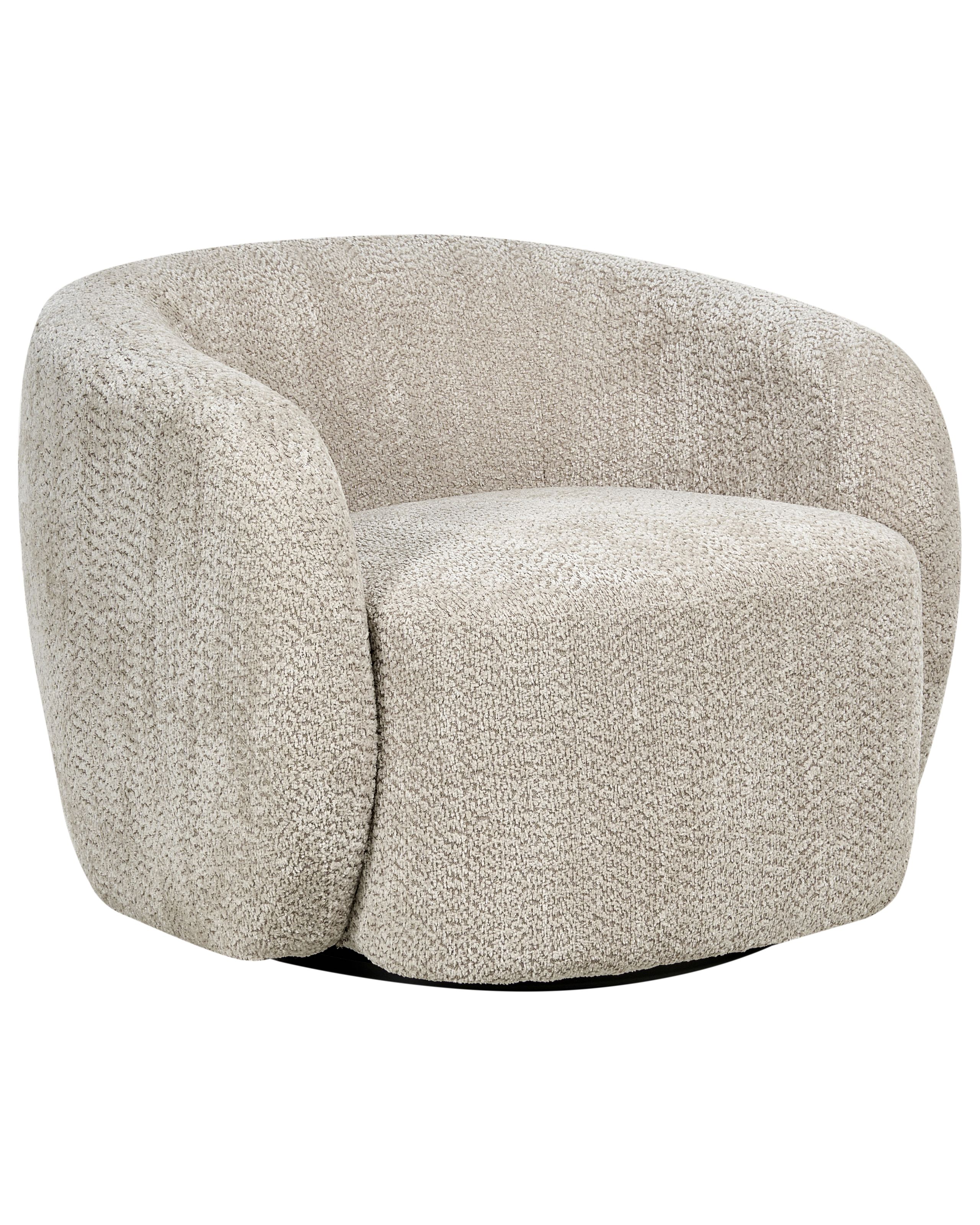 CHILWELLON Fabric Swivel Armchair - Beige - Gemini Interiors