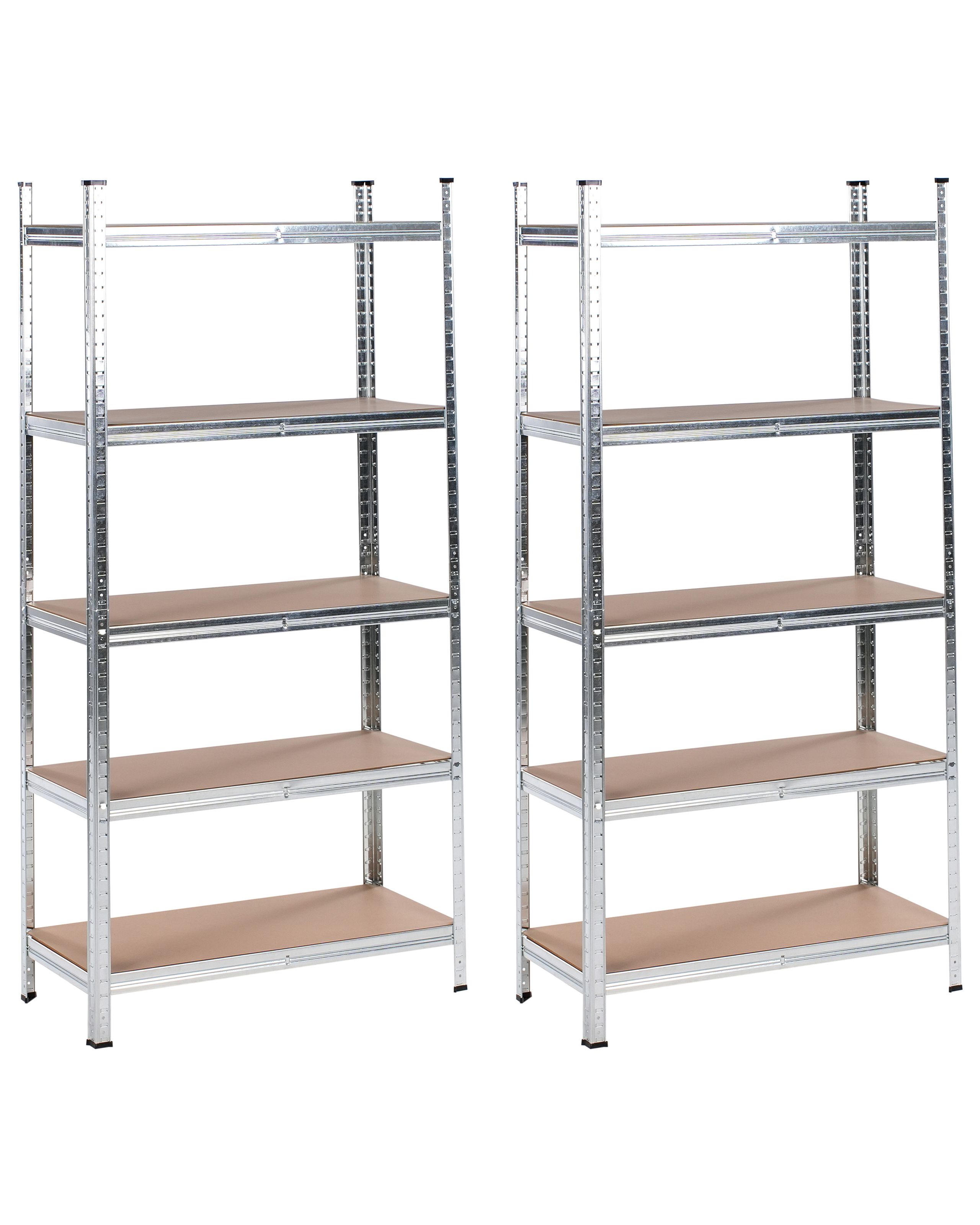 XTITA Set of 2 Shelving Units Metal 75 cm 30 cm Silver - Gemini Interiors