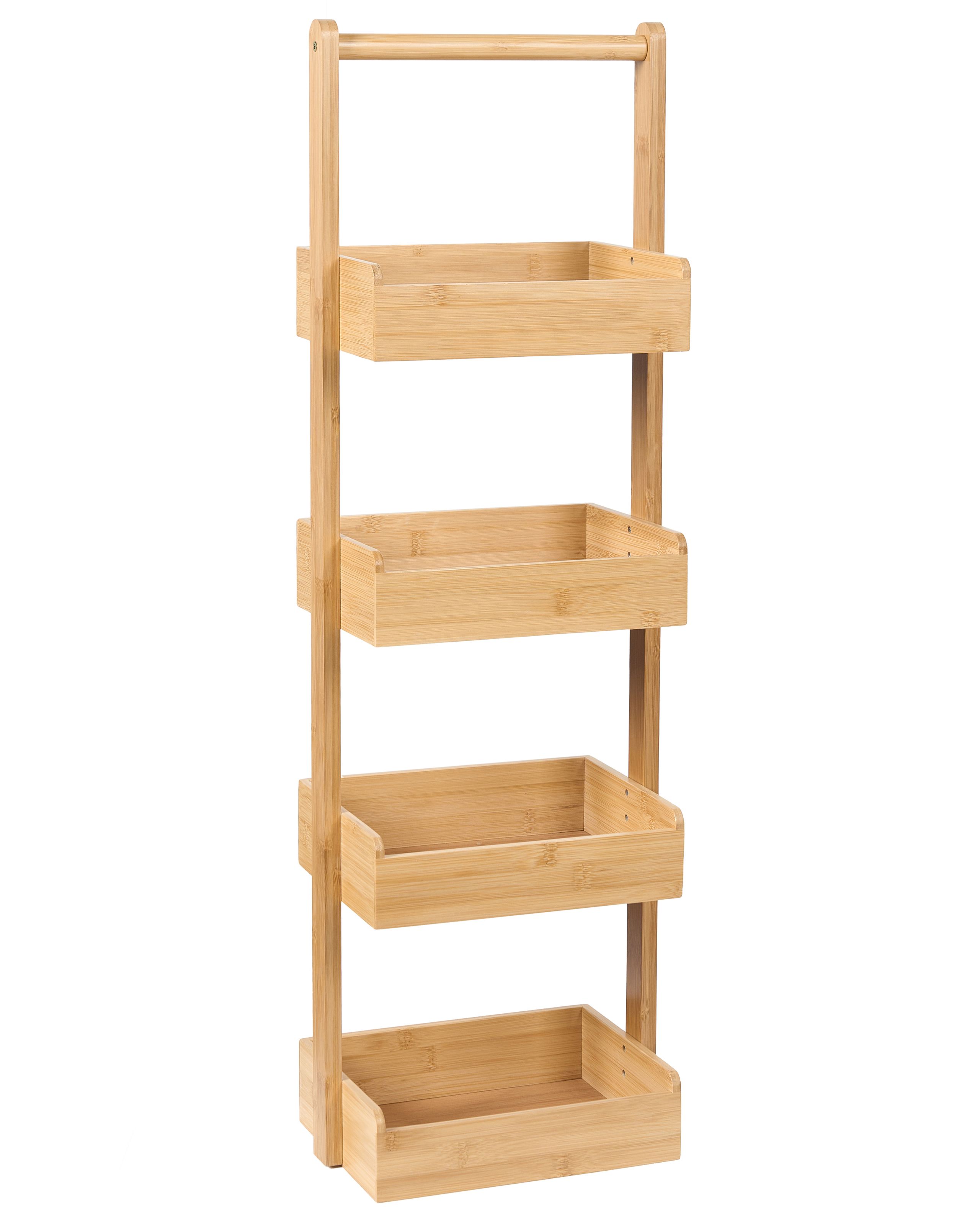 VAEPUS Bamboo Bathroom Shelving Unit Light Wood - Gemini Interiors