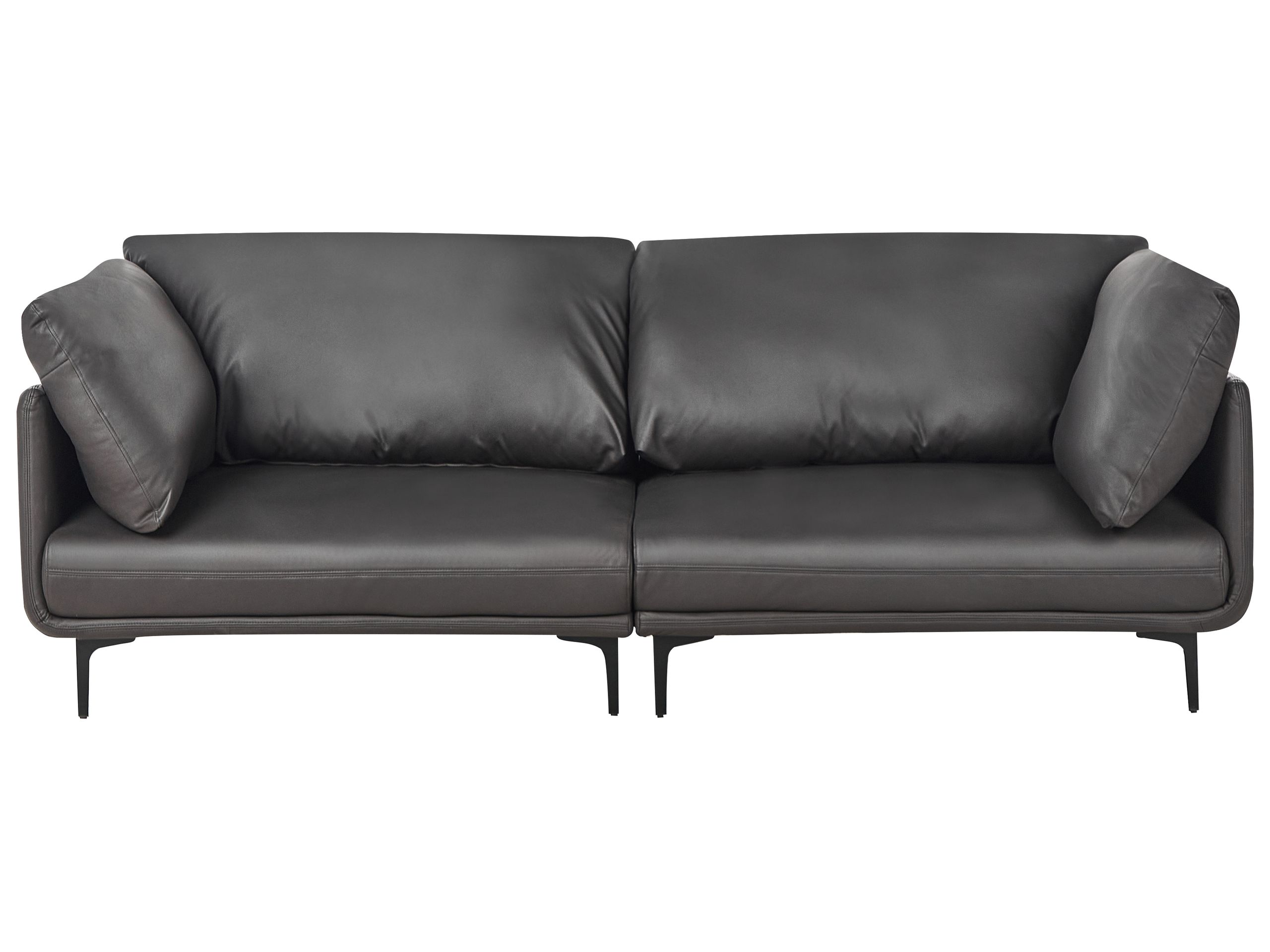 3 Seater Vegan Leather Sofa Black REVSNES - Gemini Interiors