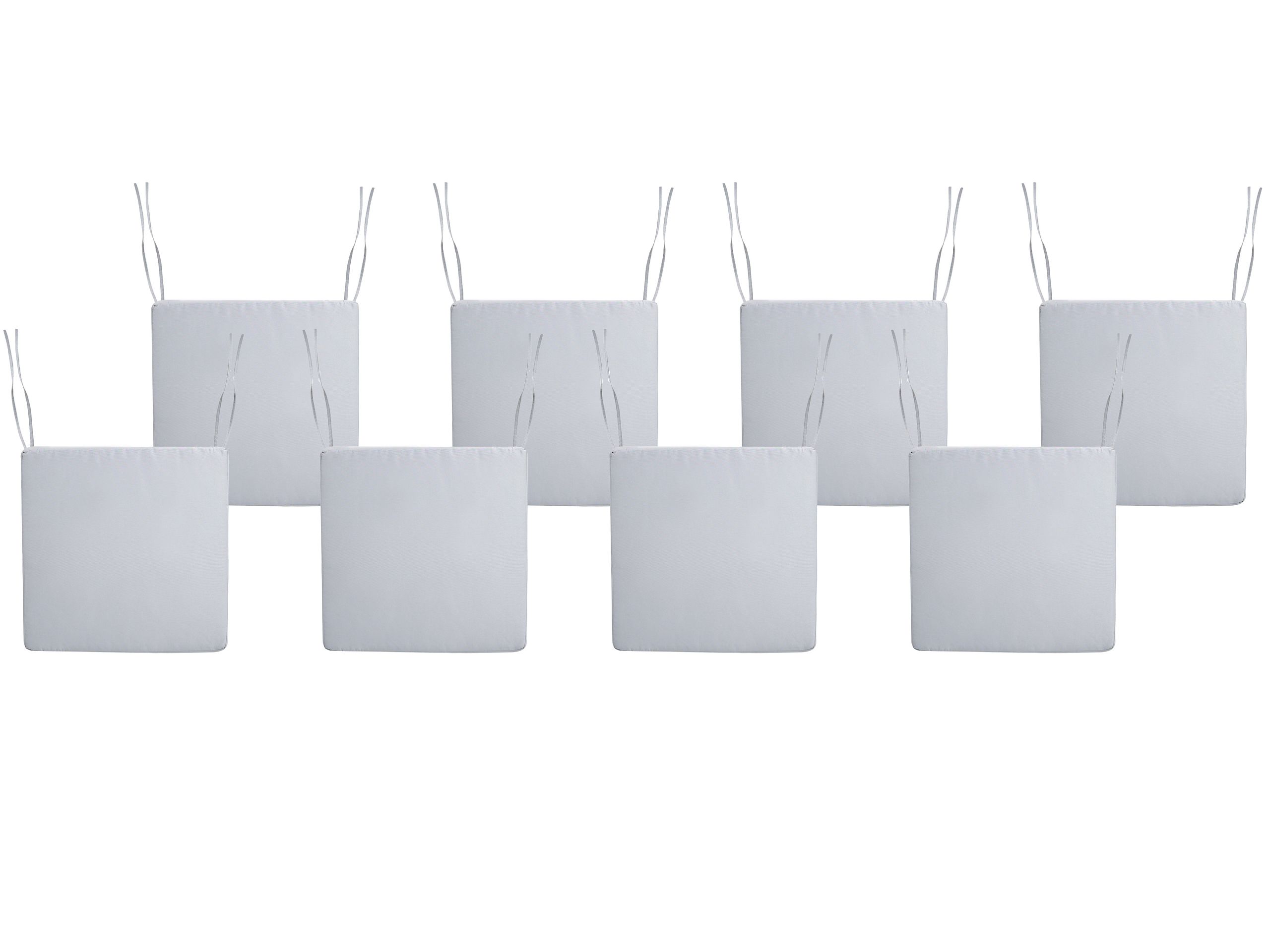 ARBOR Set of 8 Garden Chair Cushions - Light Grey - Gemini Interiors