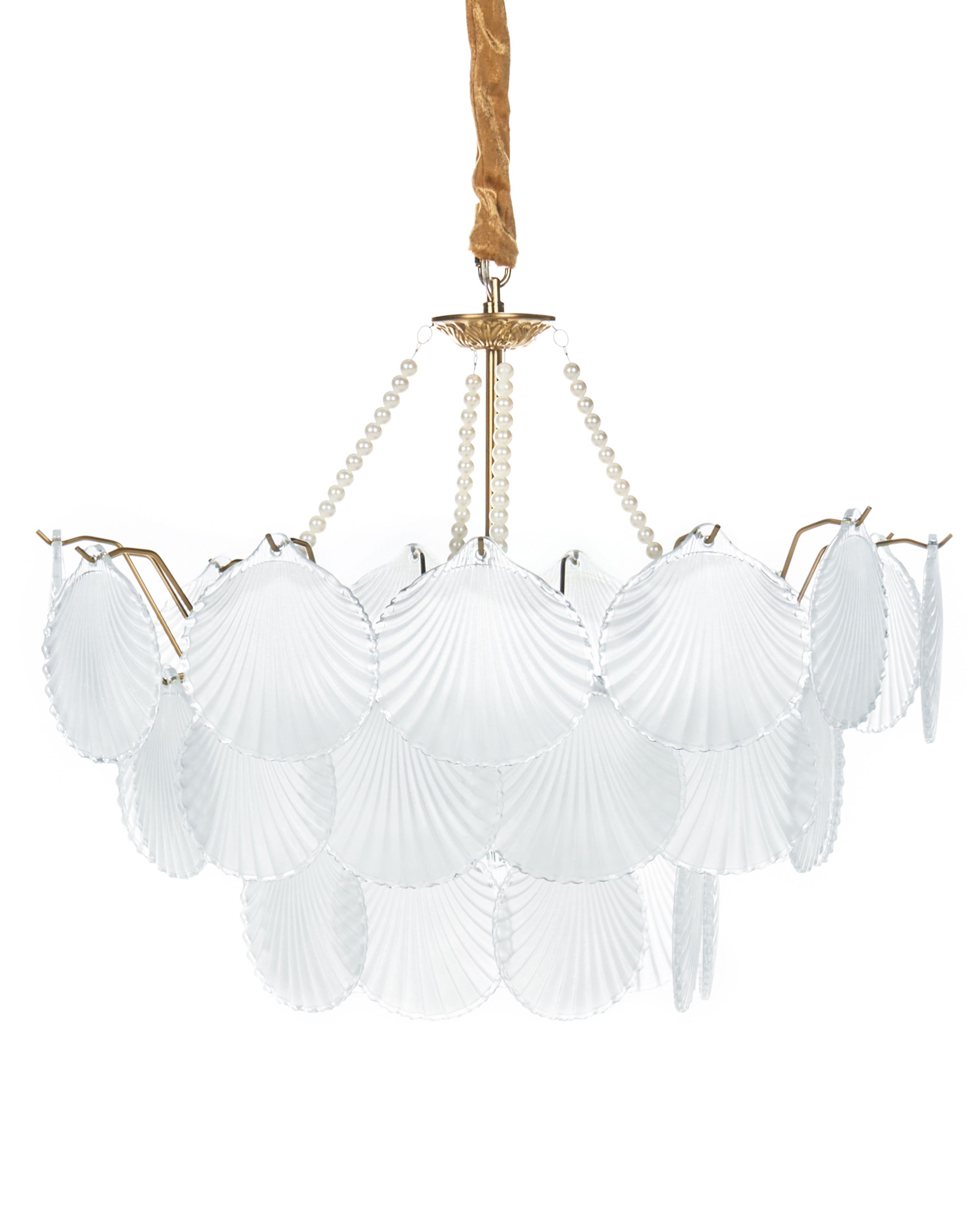 STANTONWELL Glass Chandelier - Brass - Gemini Interiors