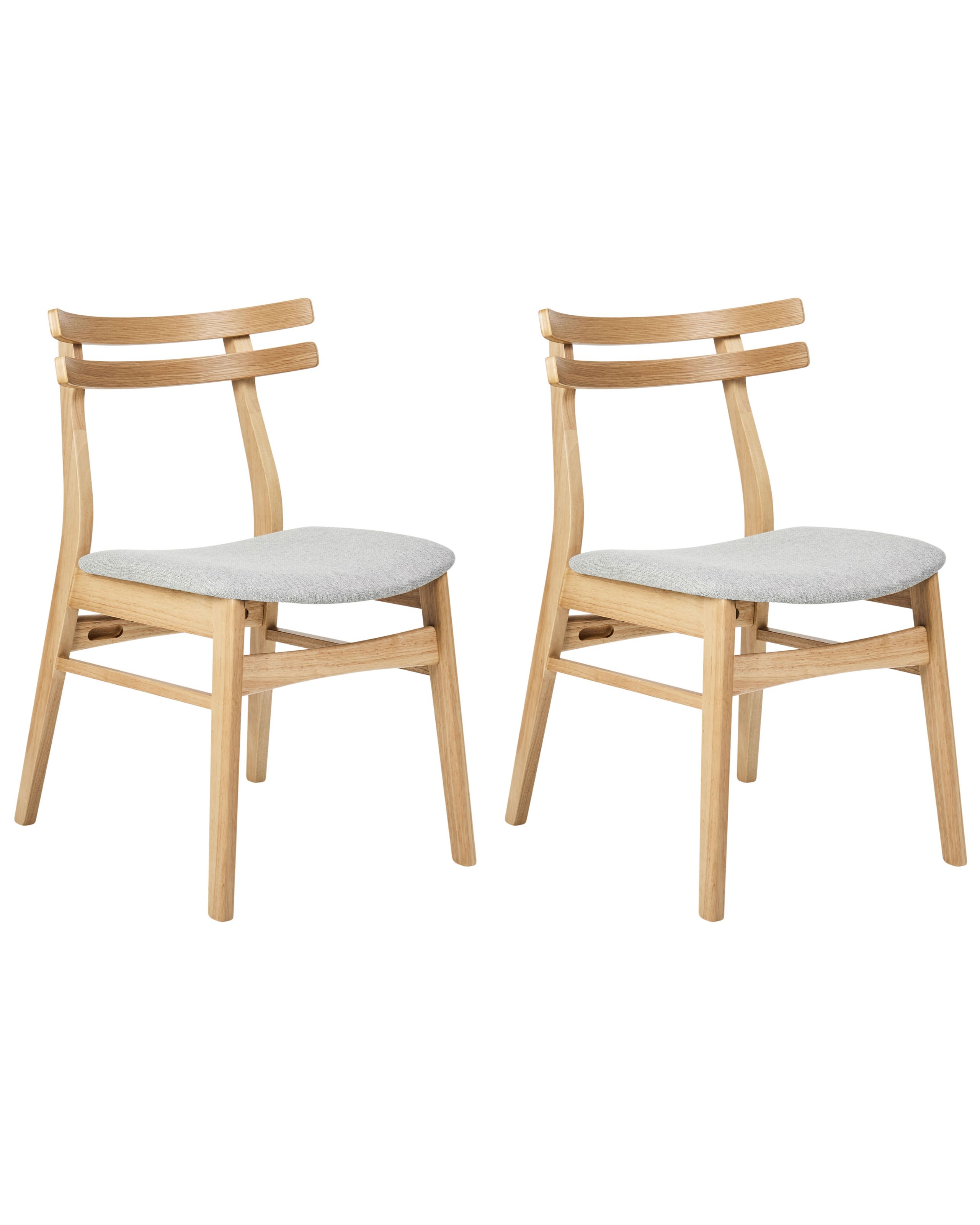 Set of 2 Dining Chairs CYNTHIANA Wood Light Grey - Gemini Interiors