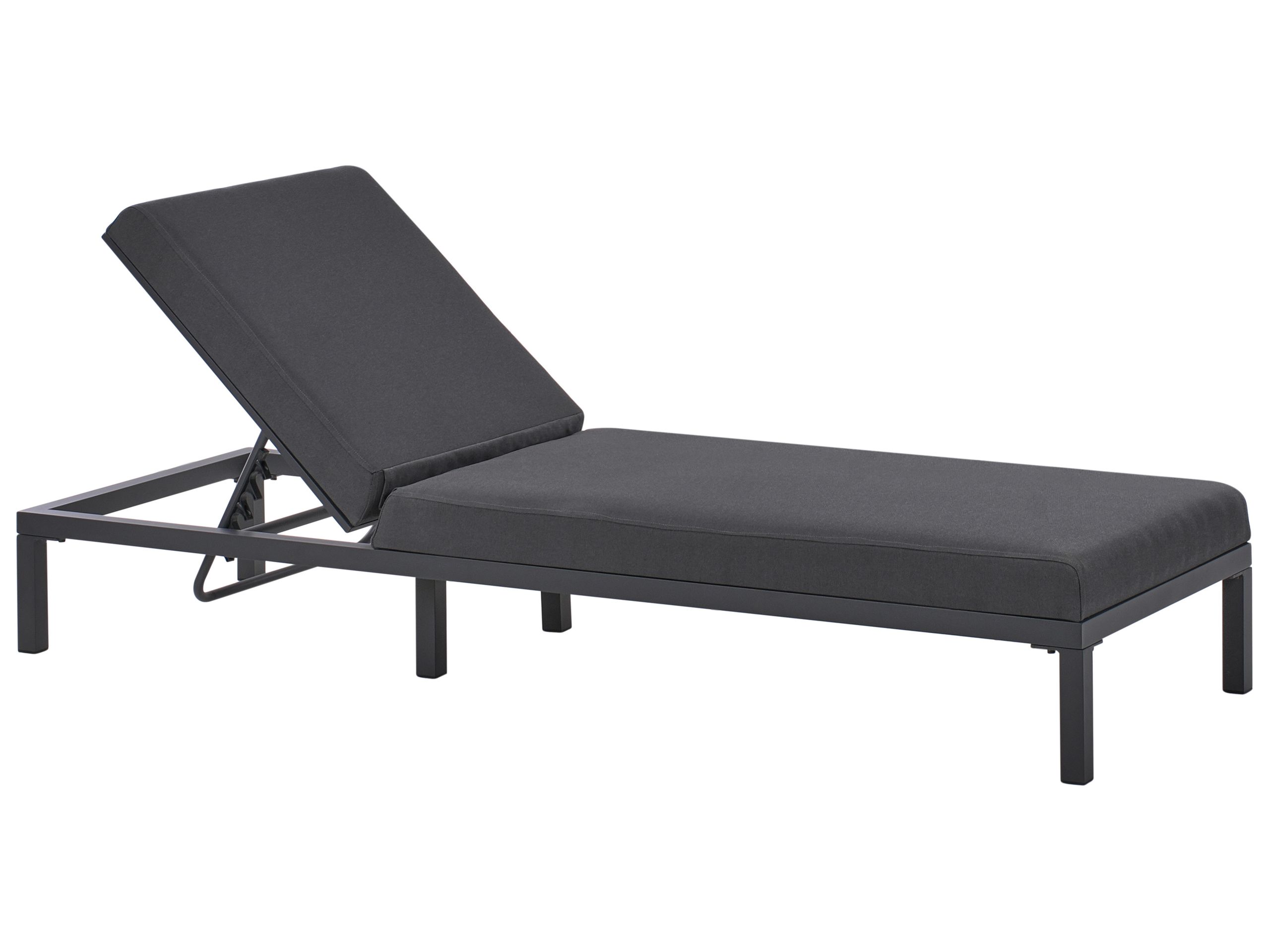 MELDENFORD Metal Sun Lounger - Grey - Gemini Interiors