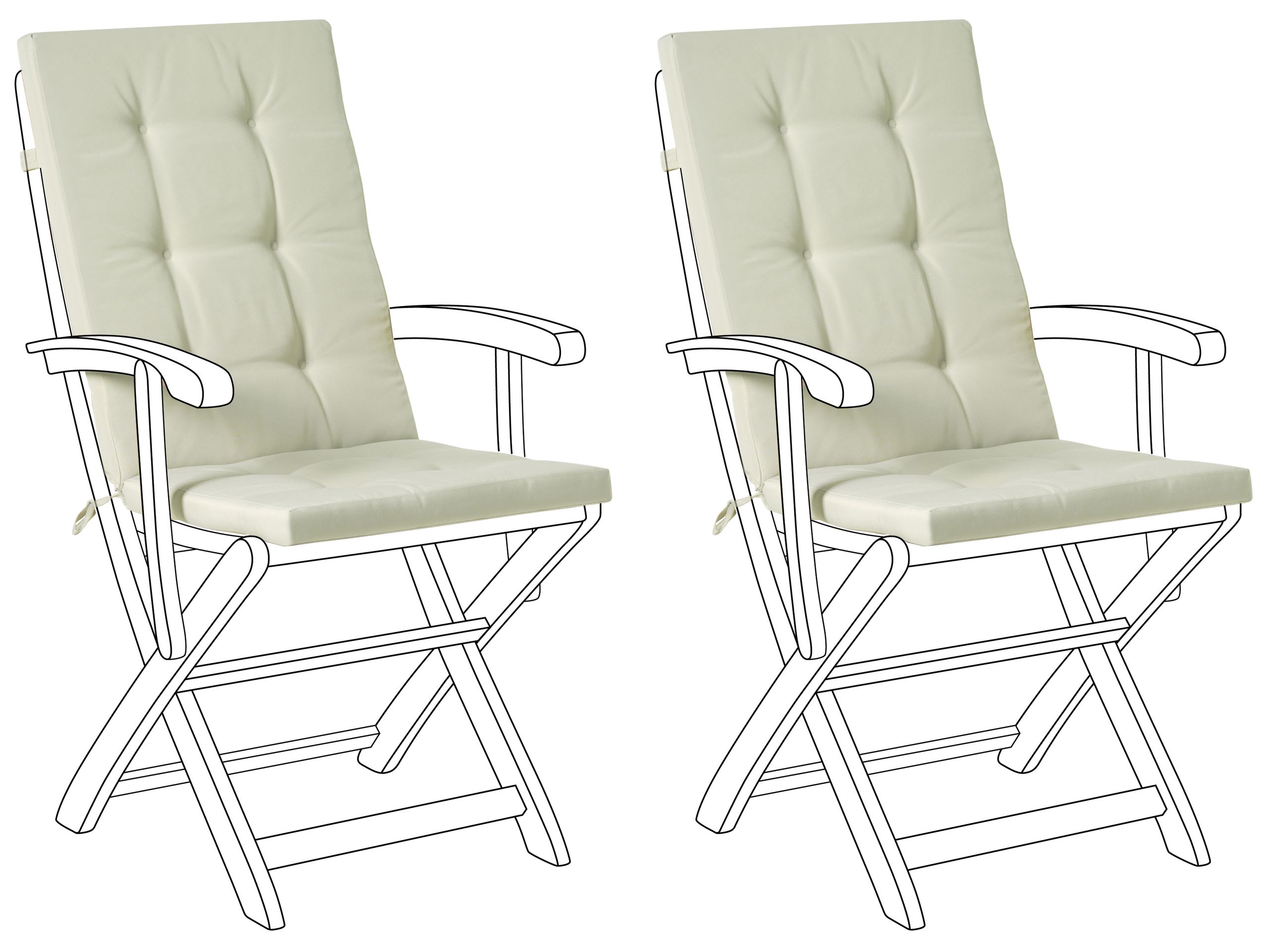 APLOR Set of 2 Garden Back Seat Cushions - Light Green - Gemini Interiors