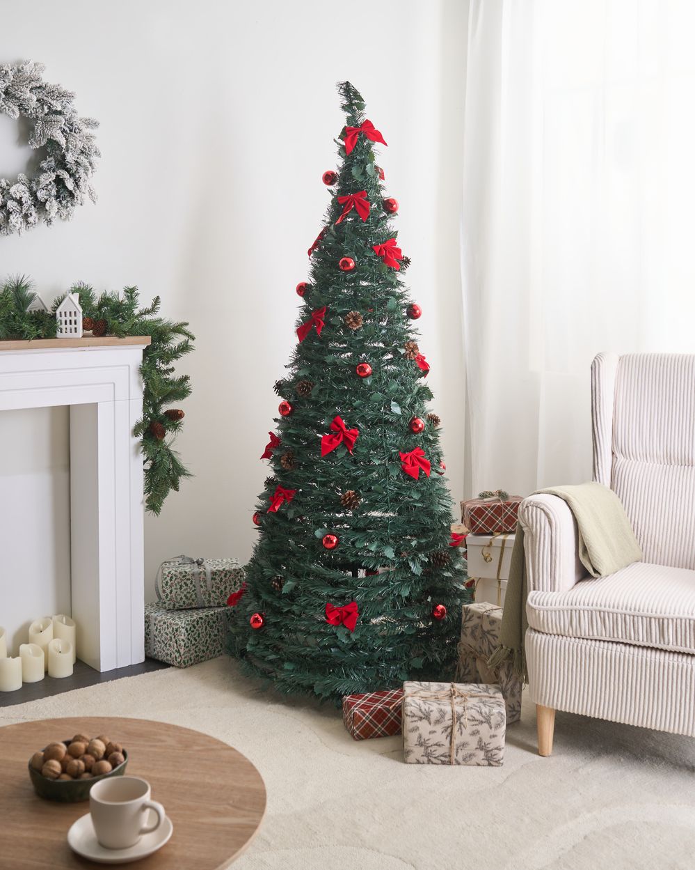 PINEORON LED Artificial Christmas Tree Decoration - Green - Gemini Interiors