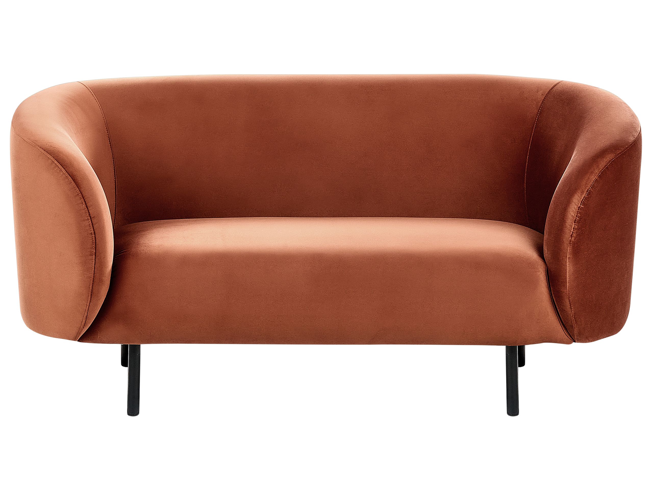 2 Seater Velvet Sofa Orange LOEN - Gemini Interiors