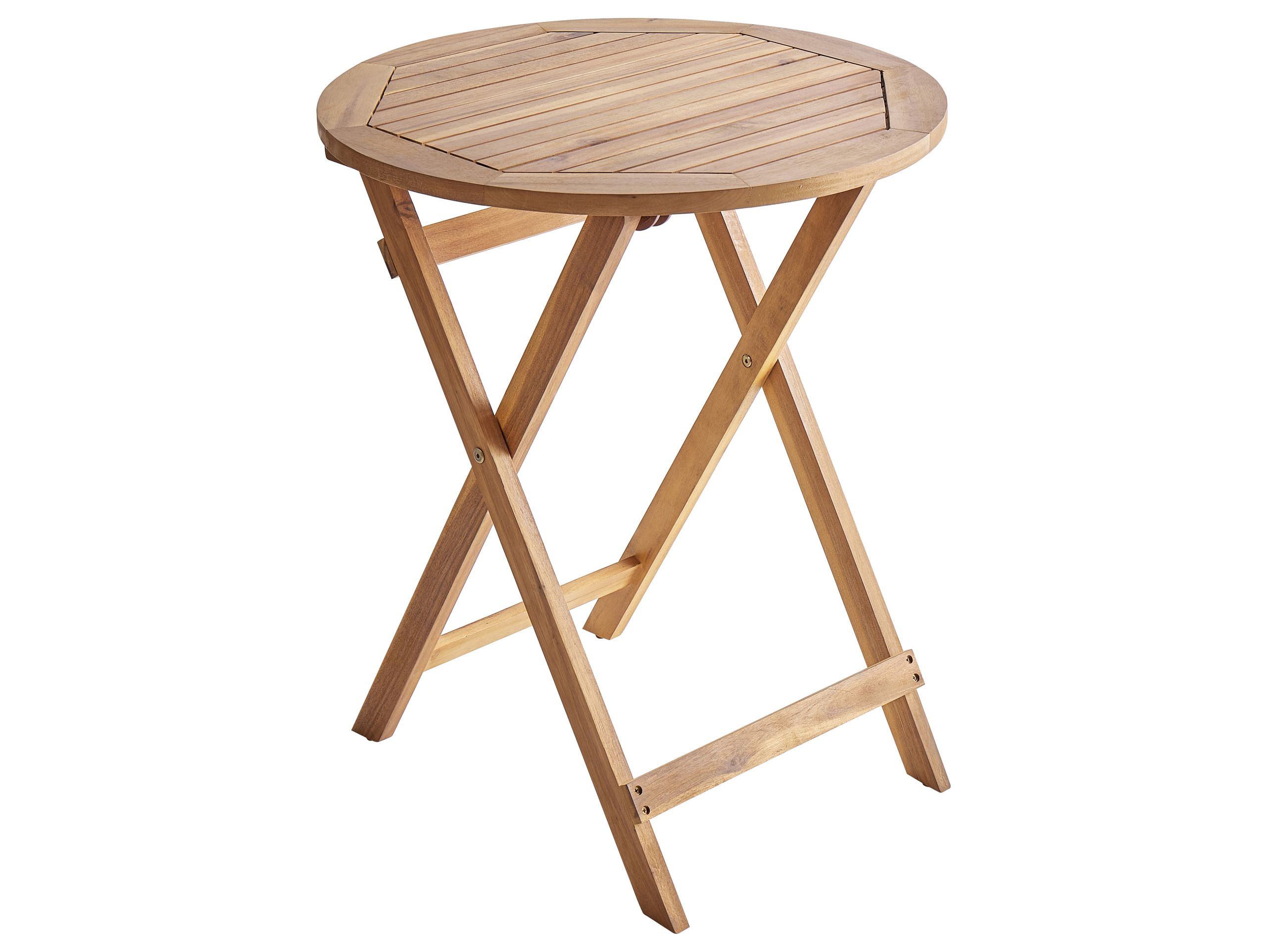 Acacia Wood Garden Bistro Table Diameter 60 cm Light Wood PROSSEDI - Gemini Interiors