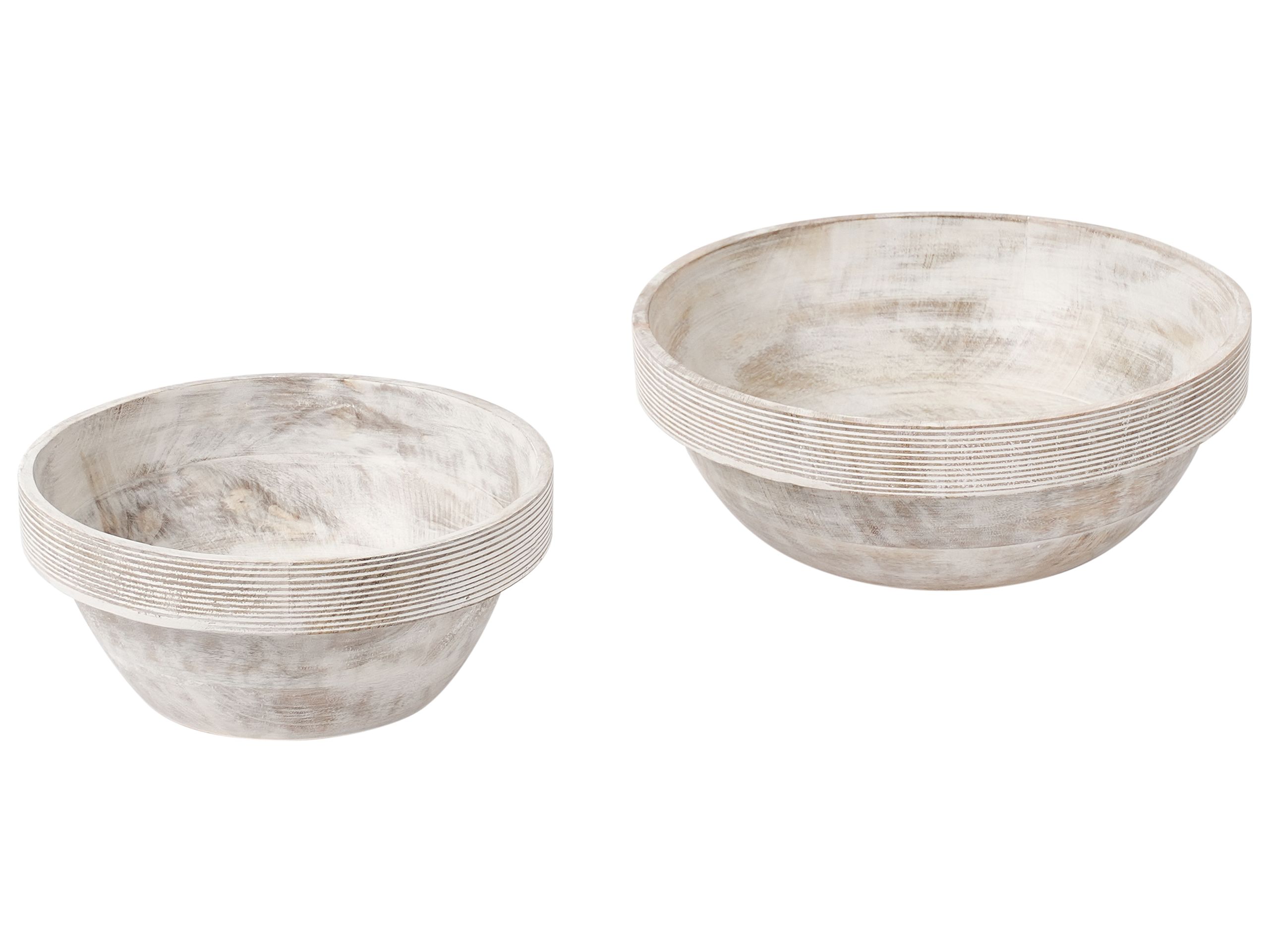FAIRCROFT Mango Wood Set of 2 Bowls - Light Brown - Gemini Interiors