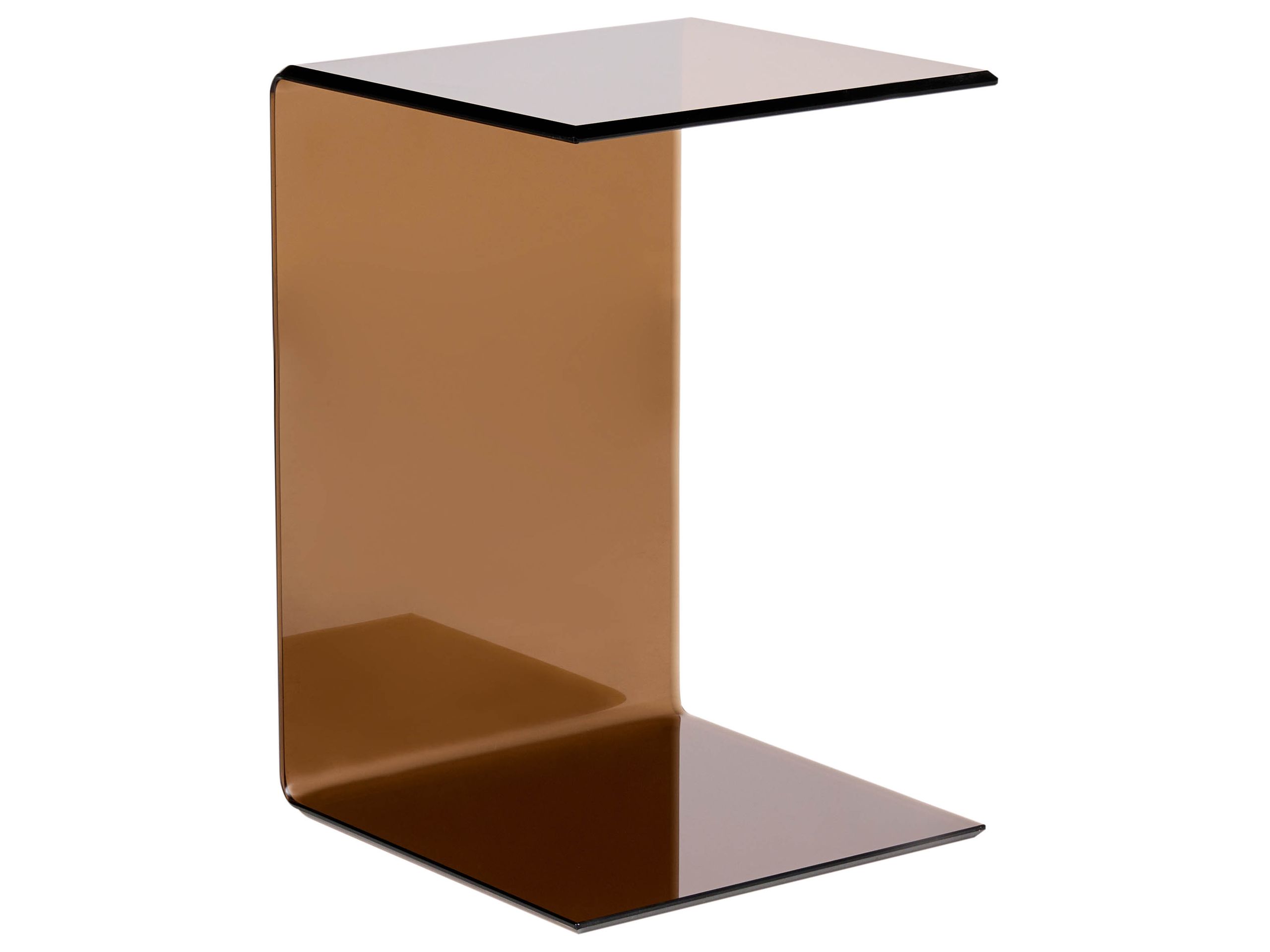 CROMDON Side Table Tempered Glass - Brown - Gemini Interiors