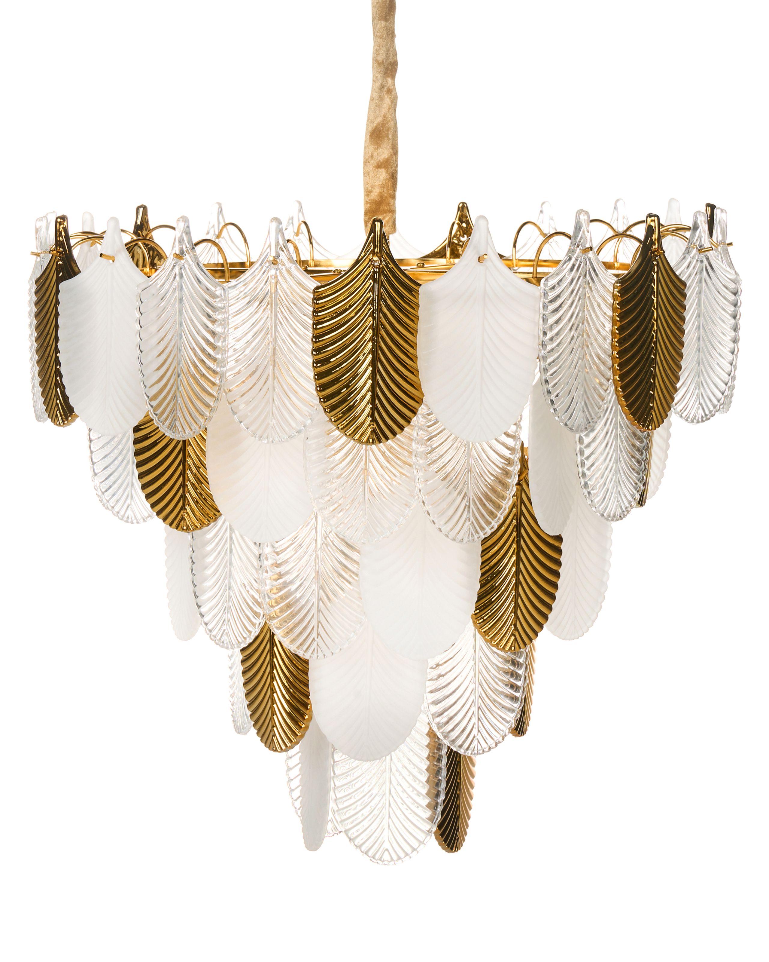 SPELTHORNE Glass Chandelier - Brass - Gemini Interiors