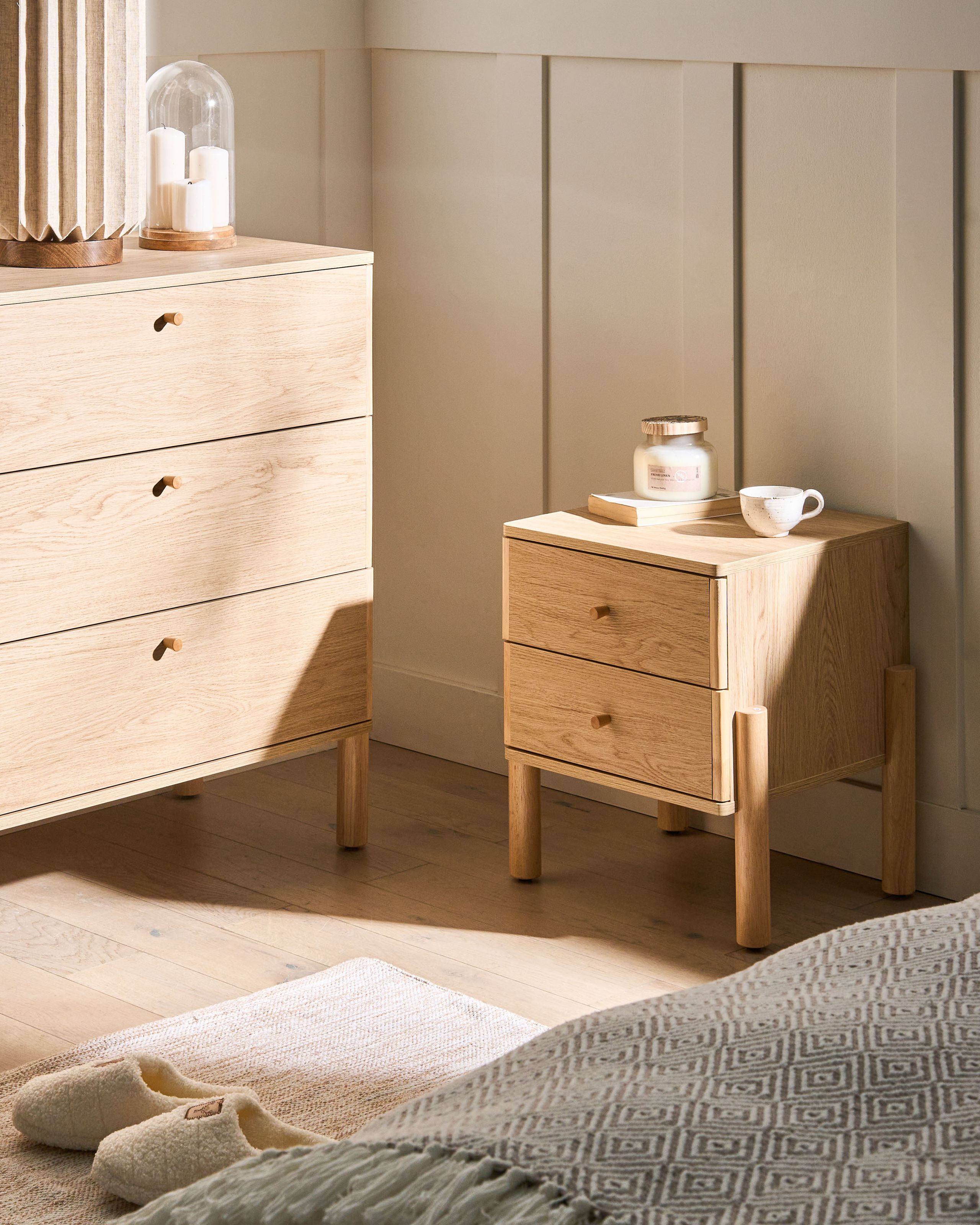BORUXI Bedside Bedside Table - Light Brown - Gemini Interiors