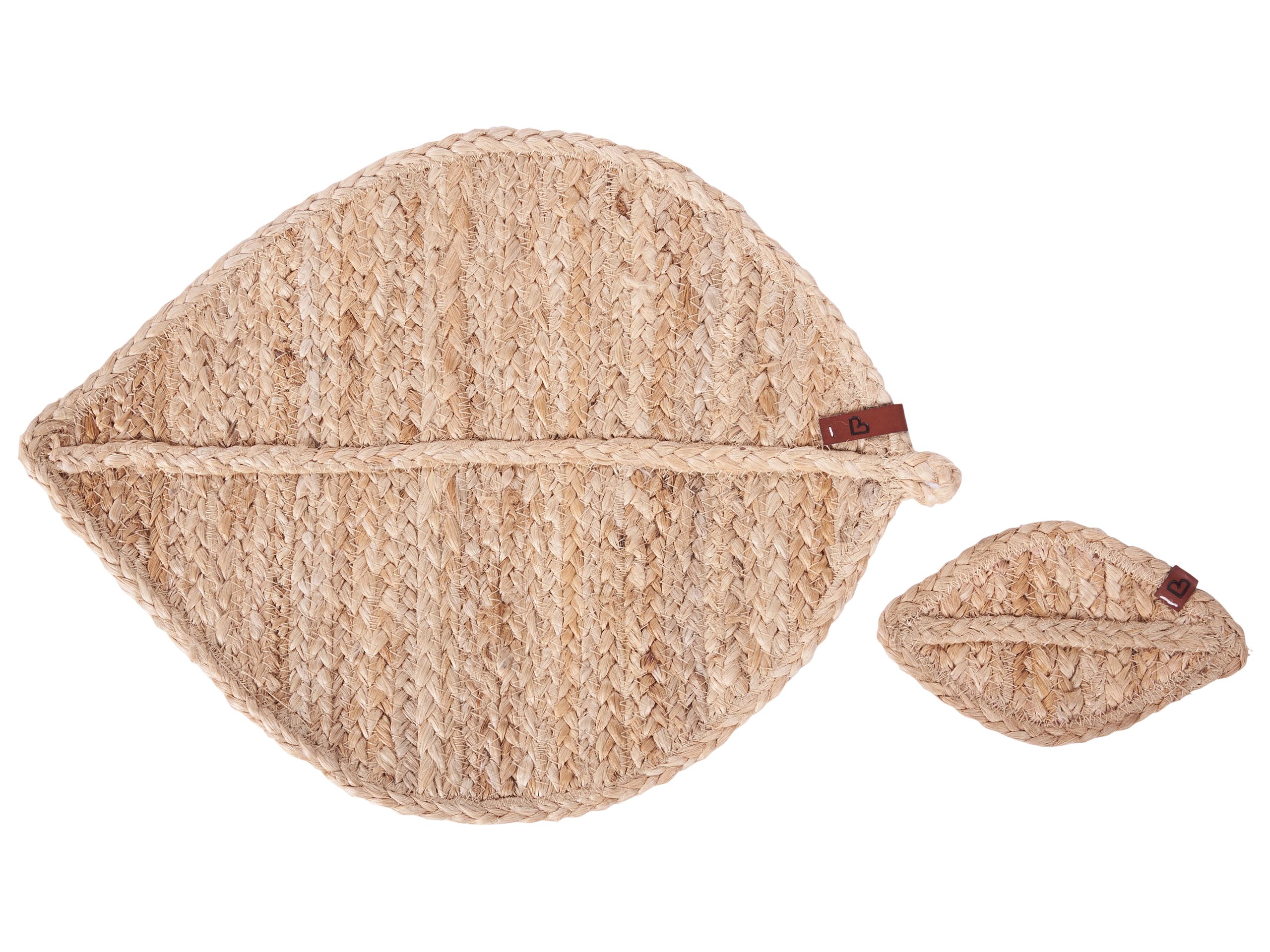 12 Piece Placemats and Coasters Set PEPPERLEAF Natural Jute - Gemini Interiors