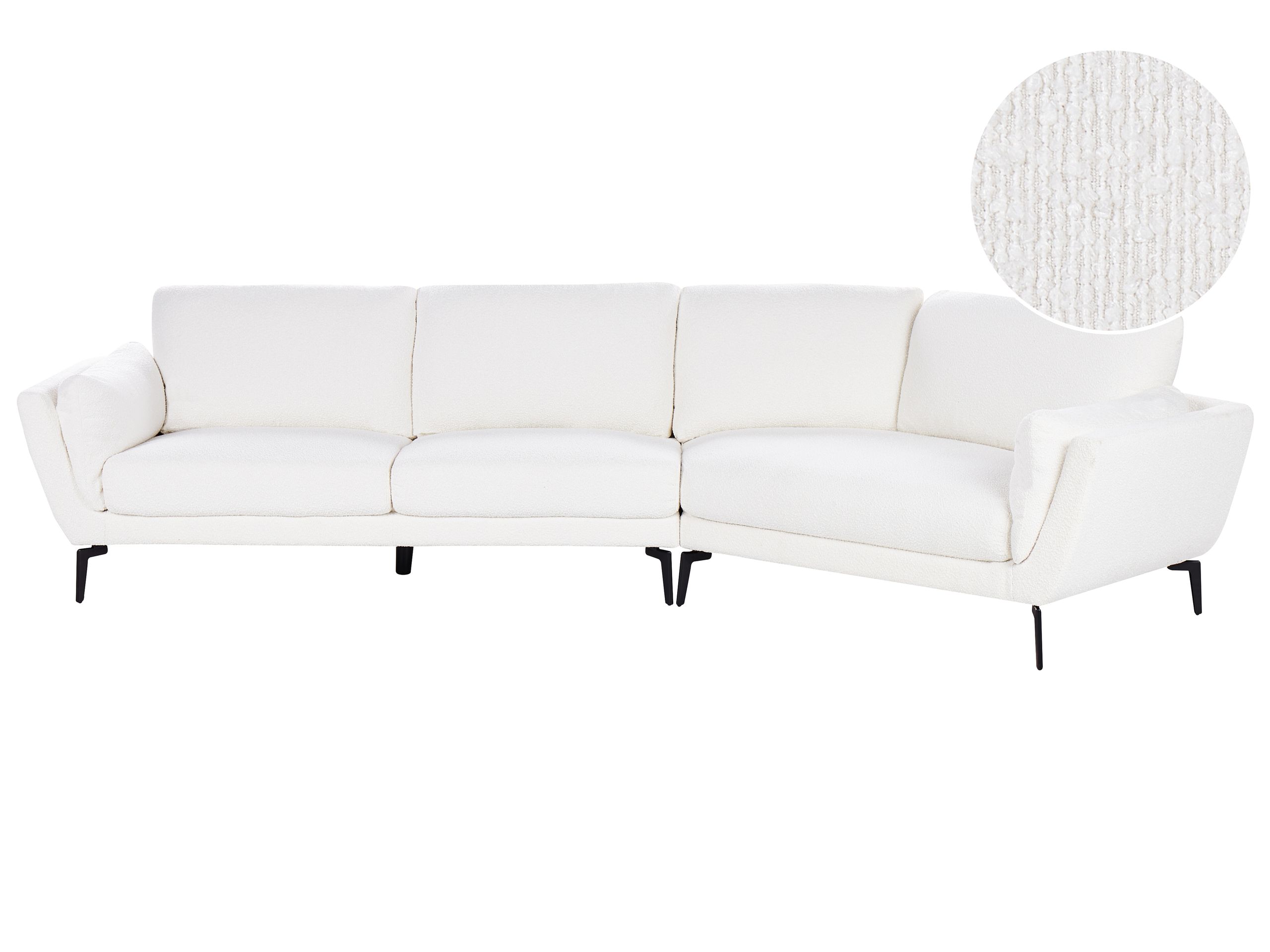 3 Seater Boucle Sofa White KANSSELI - Gemini Interiors