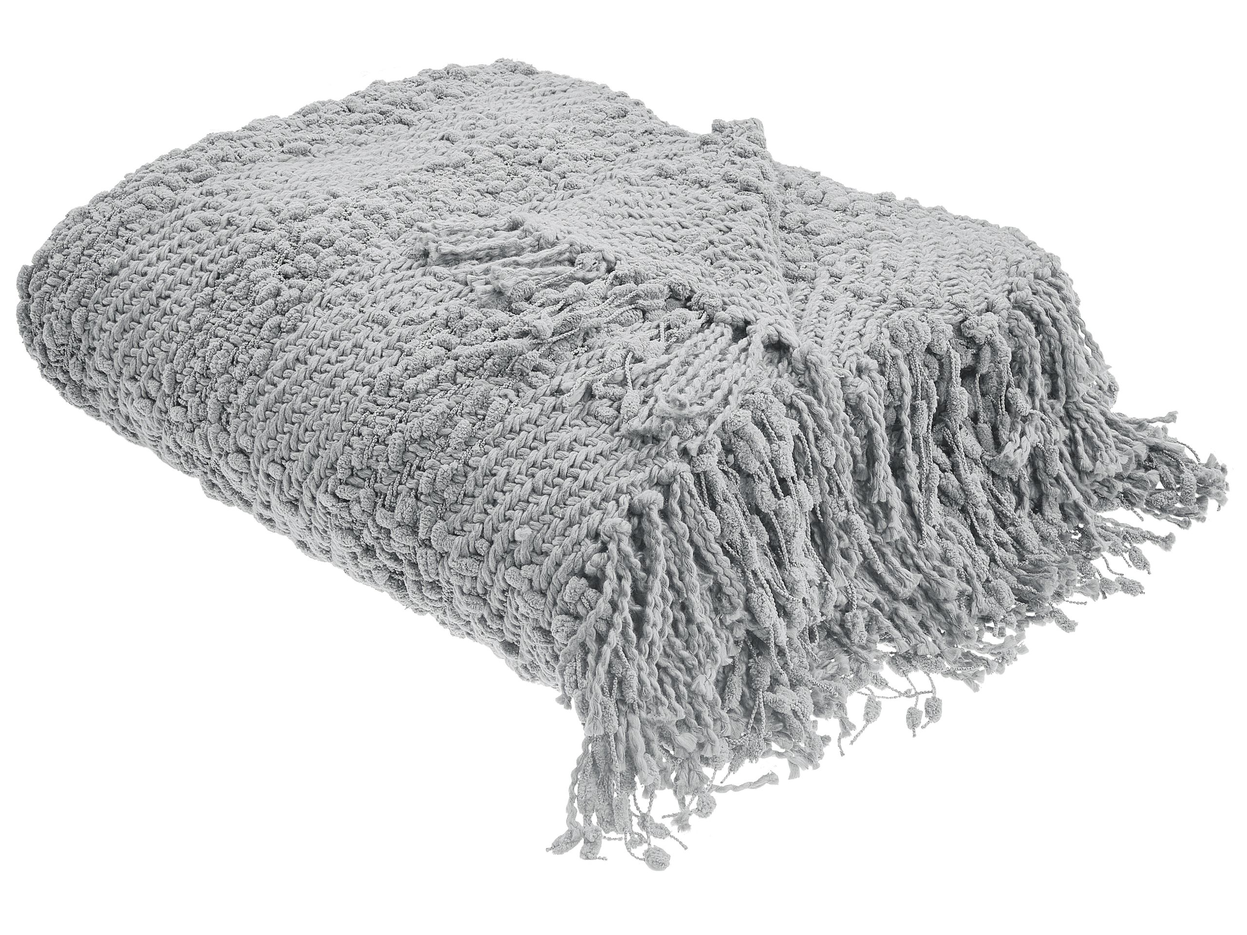 Blanket VELLA Cotton 220 x 240 cm Grey - Gemini Interiors