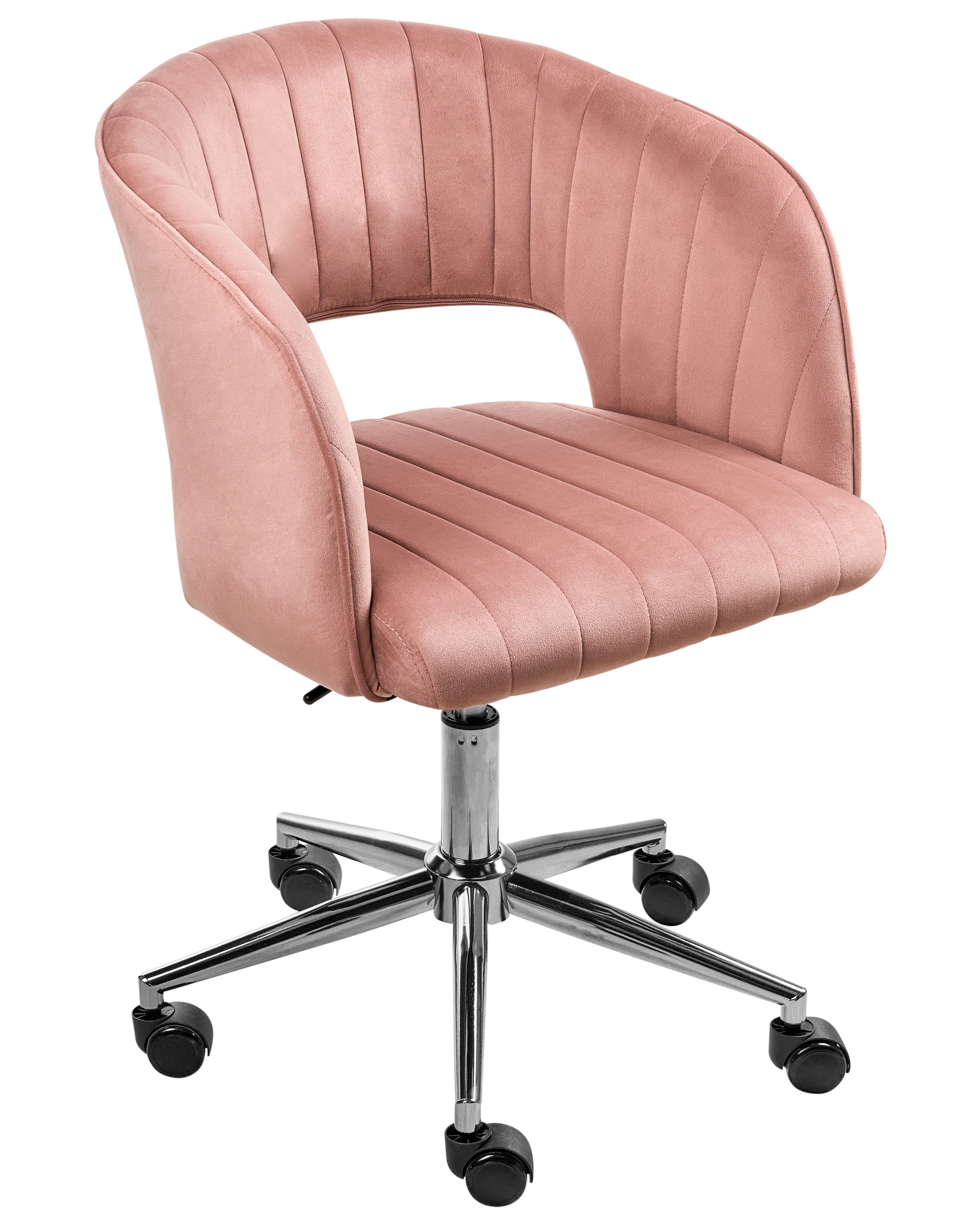 KATOANH Velvet Office Desk Chair - Pink - Gemini Interiors