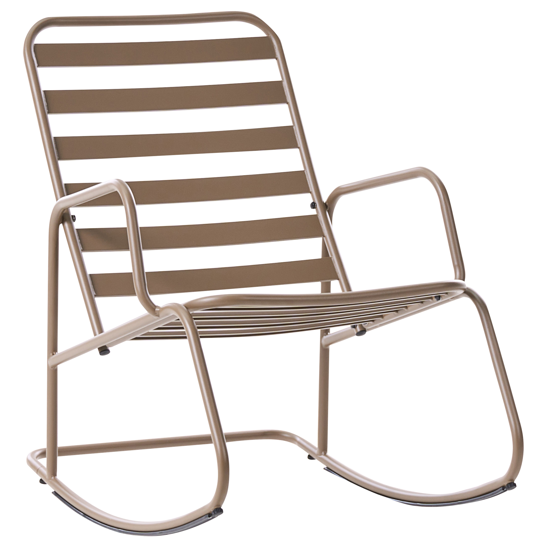 KASTELLE Metal Garden Rocking Chair - Taupe - Gemini Interiors