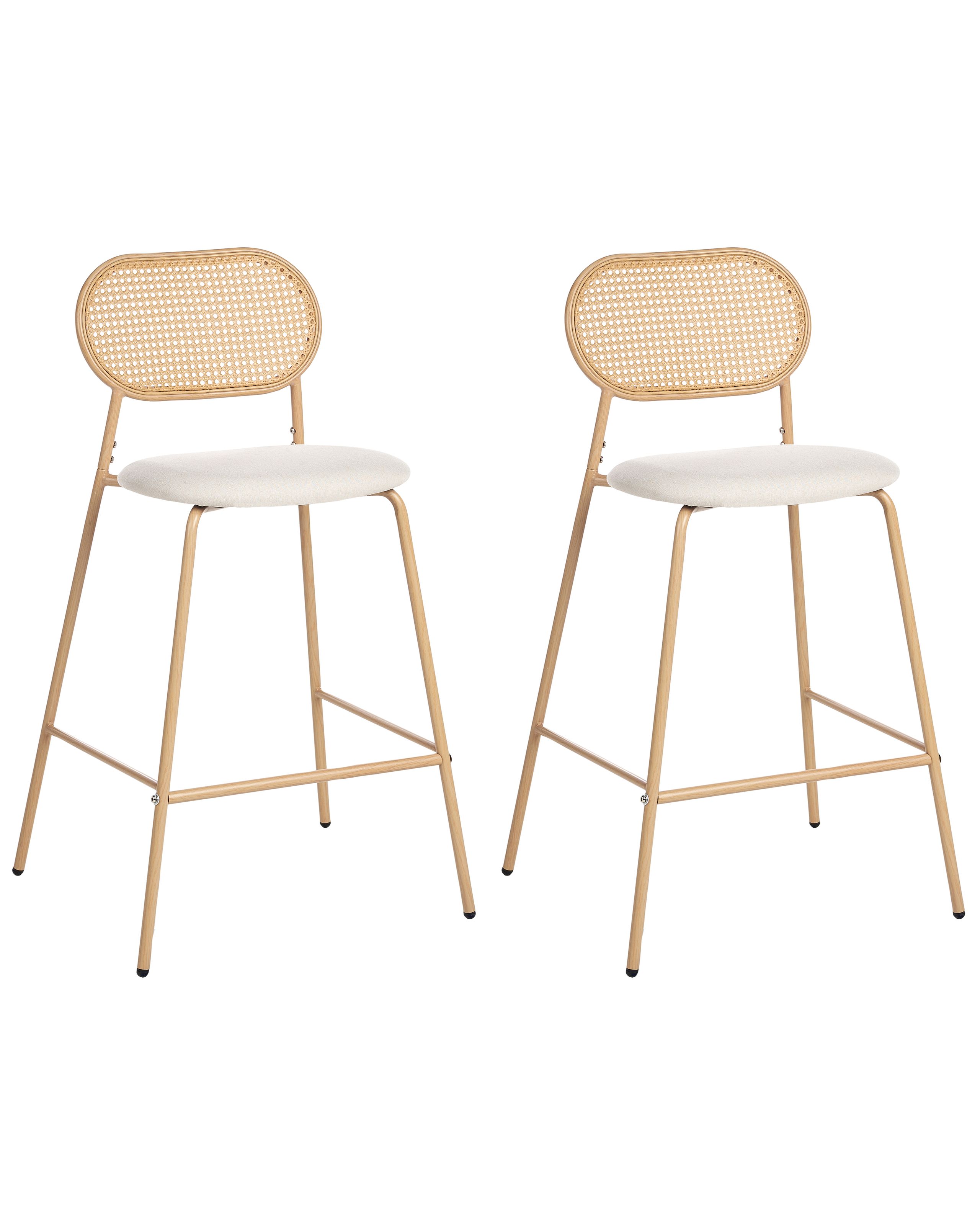 Set of 2 Bar Chairs ADAVER Light Brown - Gemini Interiors