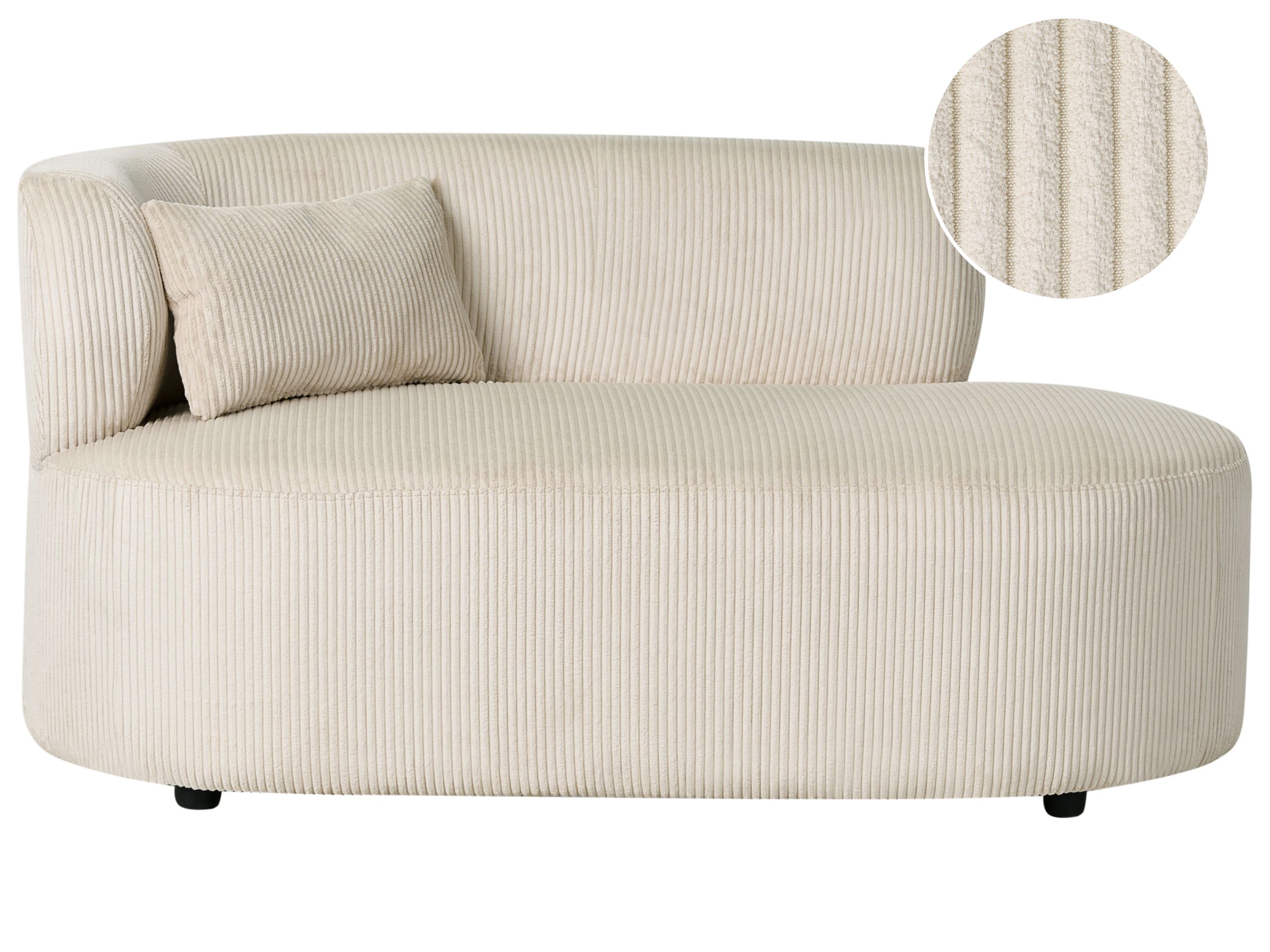 STONEDEN Corduroy Fabric Left-Hand Chaise Lounge - Beige - Gemini Interiors