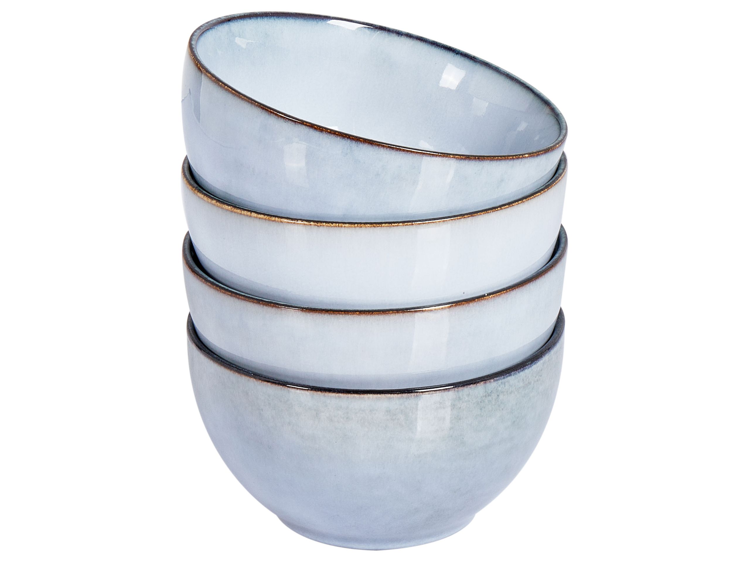 Set of 4 Bowls JUNIPER Stoneware Light Blue - Gemini Interiors