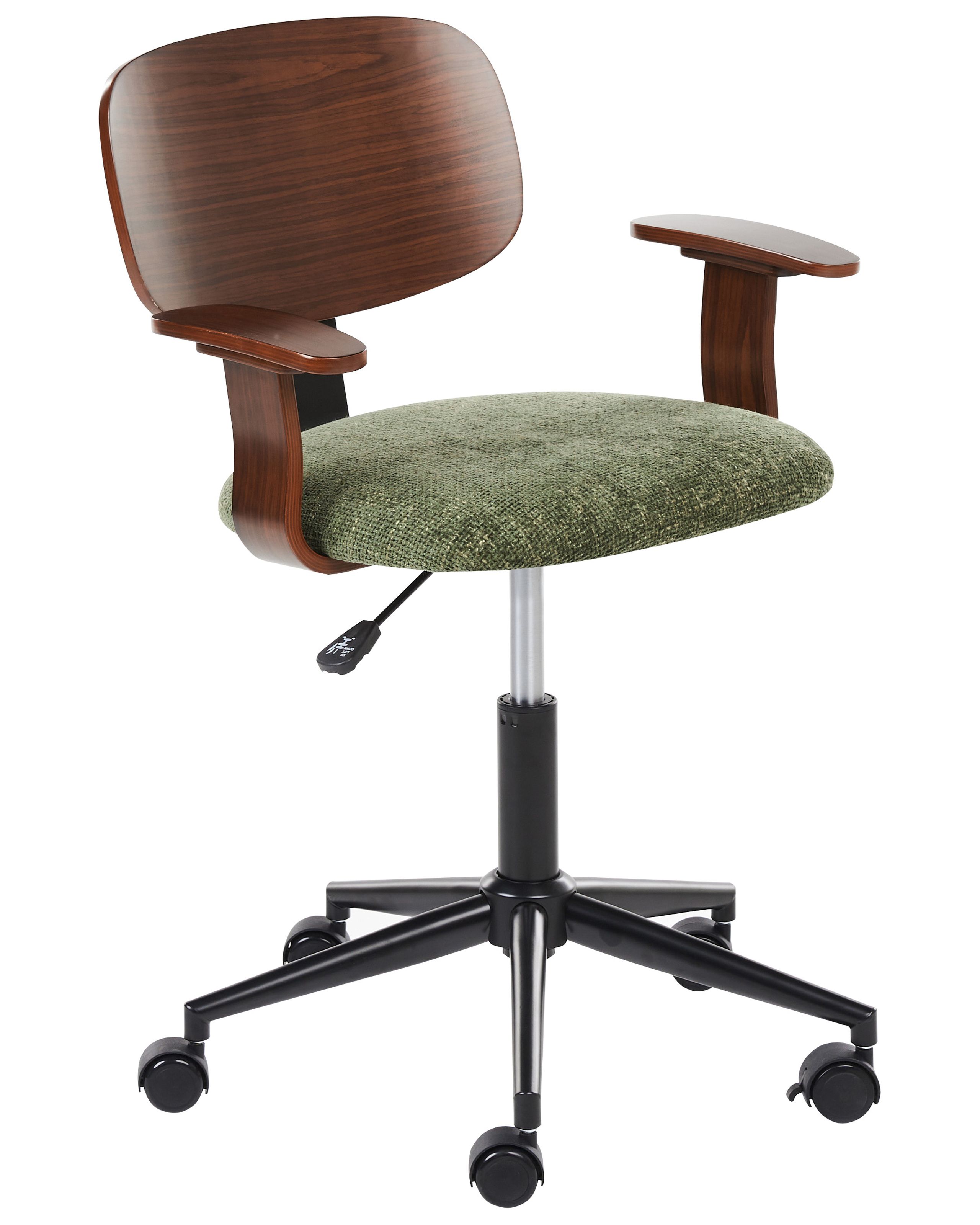 Office Chair Dark Wood and Green GUNNISON - Gemini Interiors