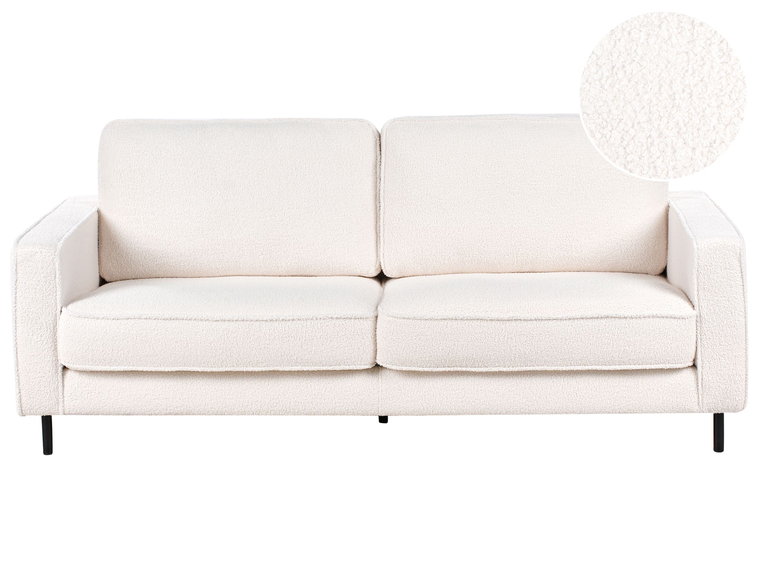 3 Seater Boucle Sofa White SAVALEN - Gemini Interiors