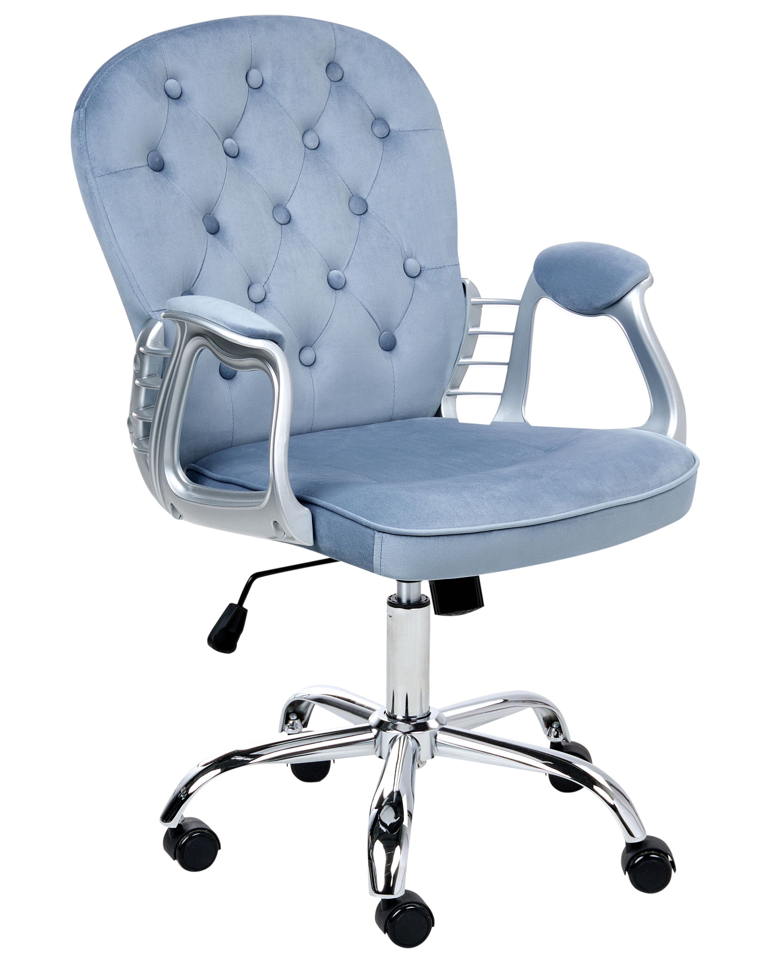 PRINECSS Desk Chair Swivel Velvet Light Blue - Gemini Interiors