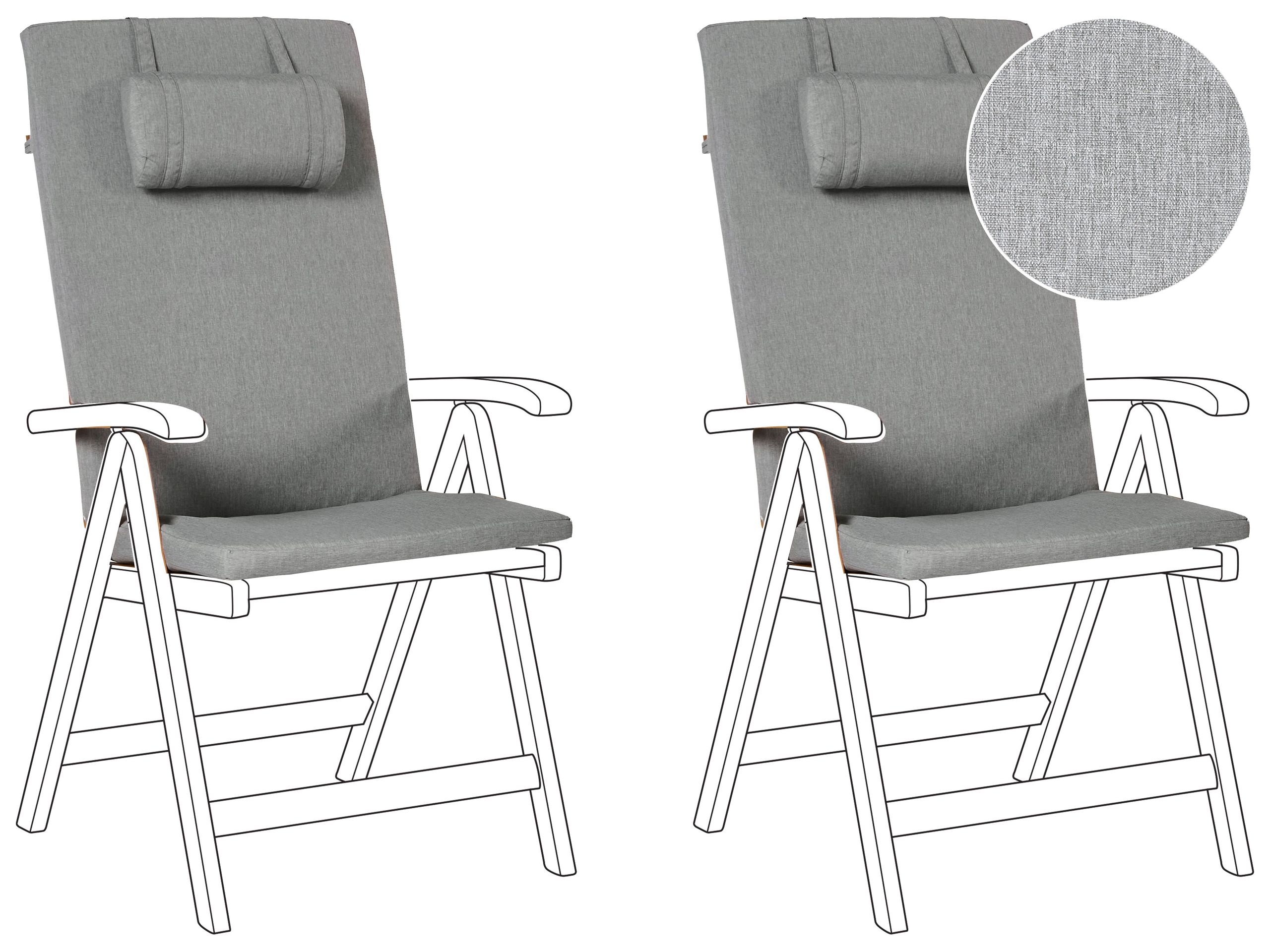 BREEZ Set of 2 Garden Back Seat Cushions - Grey Melange - Gemini Interiors