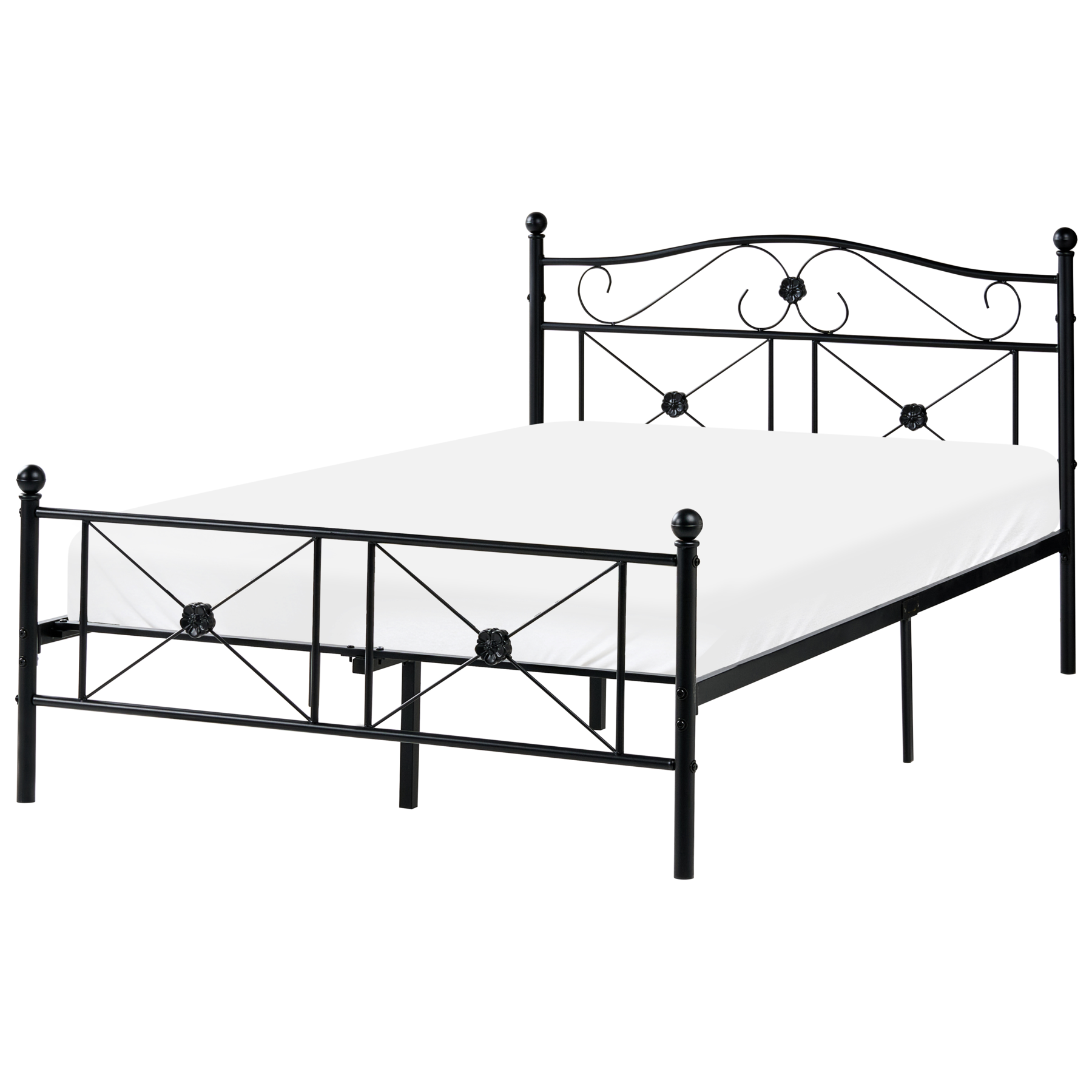 ELLOVAN Small Double Metal Bedframe - Black - Gemini Interiors