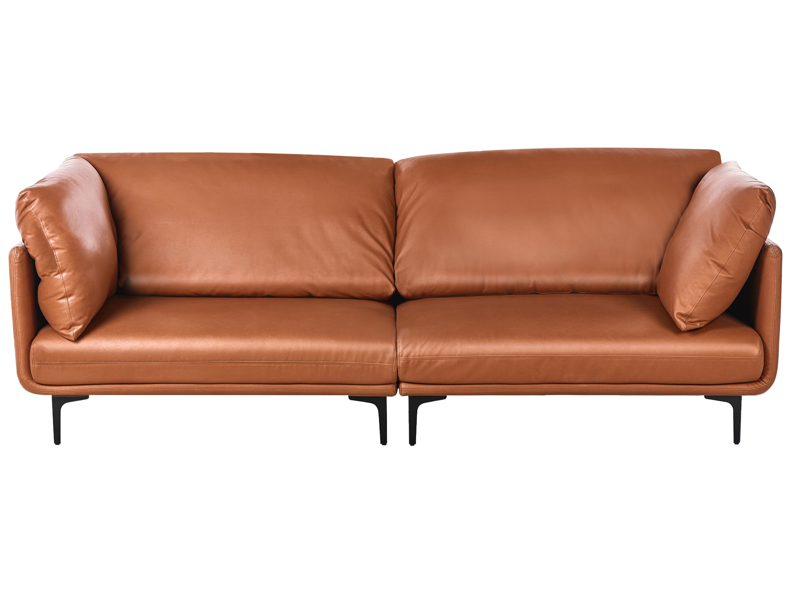 3 Seater Vegan Leather Sofa Golden Brown REVSNES - Gemini Interiors
