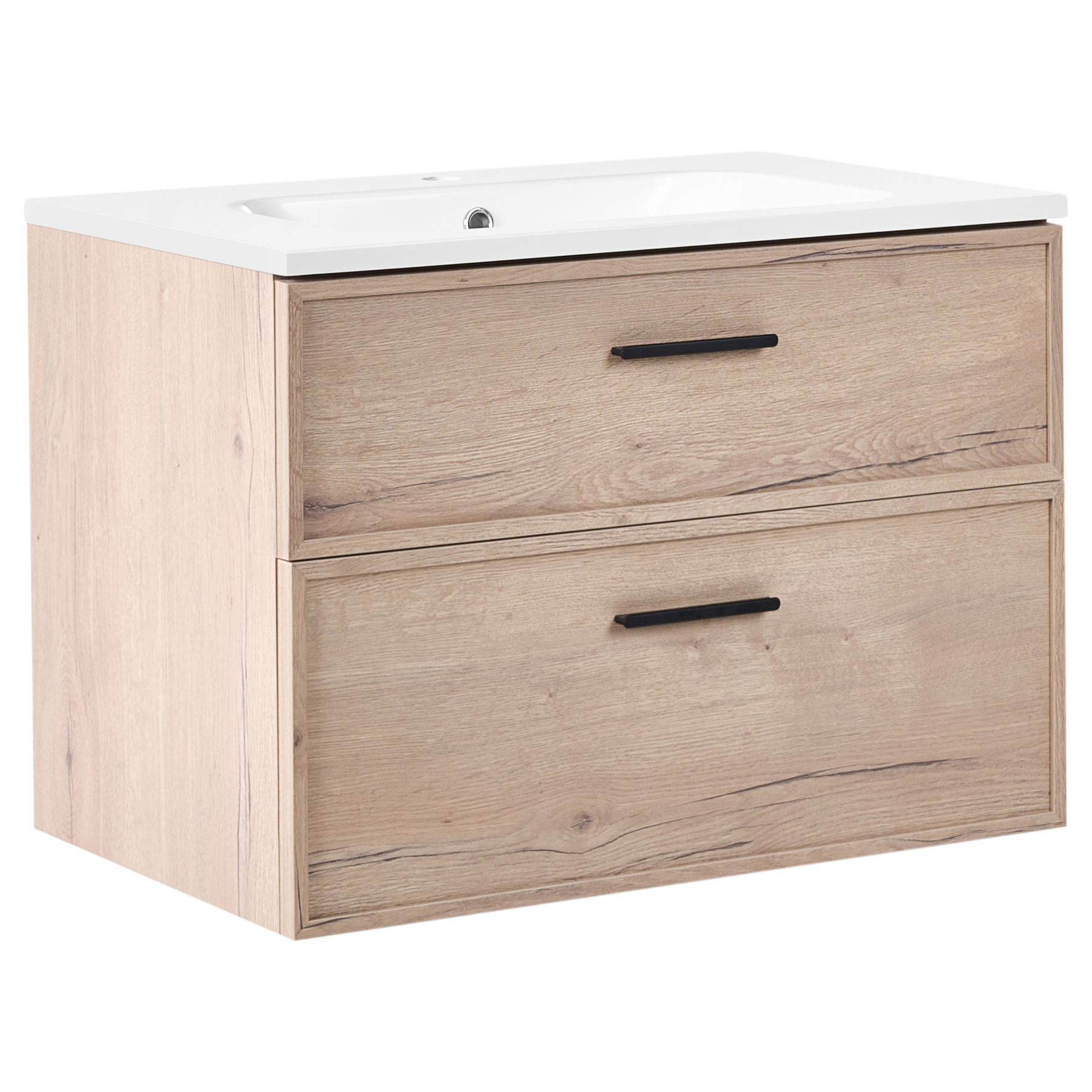AVARLANE Wall Mounted Bathroom Vanity with Basin - Light Brown - Gemini Interiors