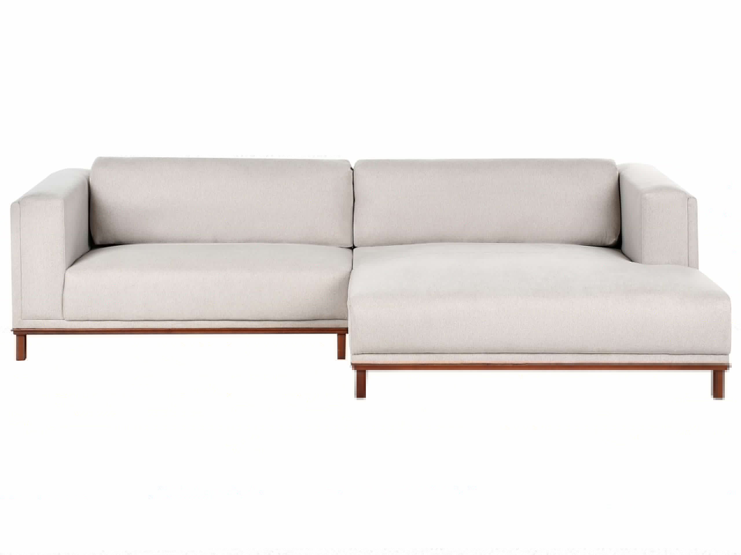 LINFORDEN Fabric 4 Seater L Shaped Corner Sofa - Light Beige, Right Hand Facing - Gemini Interiors