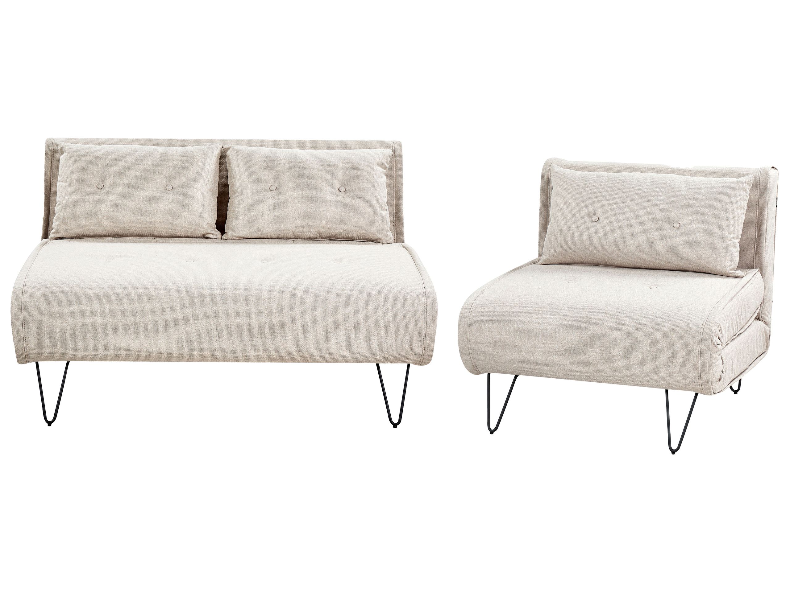 Fabric Sofa Set Light Beige VESTFOLD - Gemini Interiors
