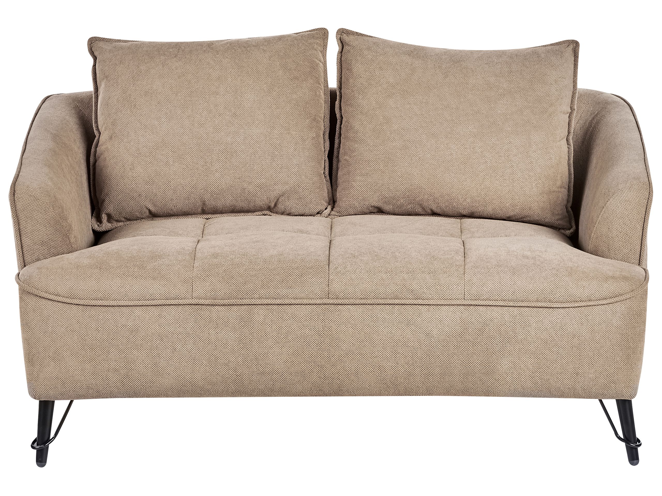 2 Seater Fabric Sofa Brown HOBRO - Gemini Interiors