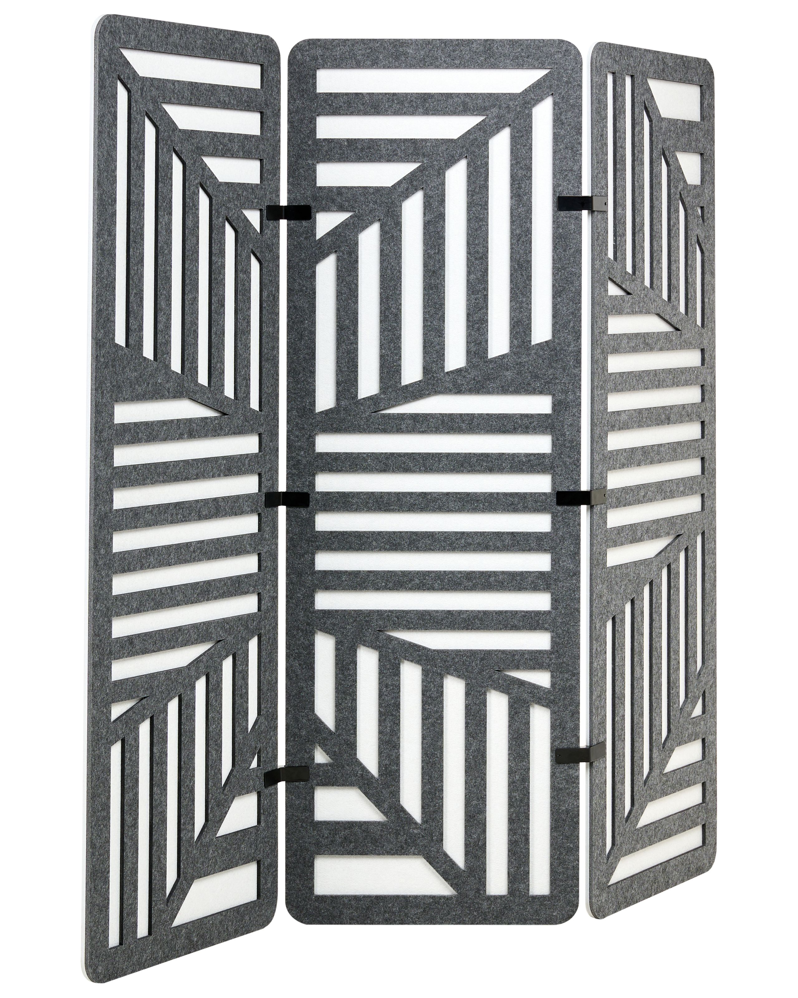 YARDENWELL 3 Panel Room Divider - Grey - Gemini Interiors