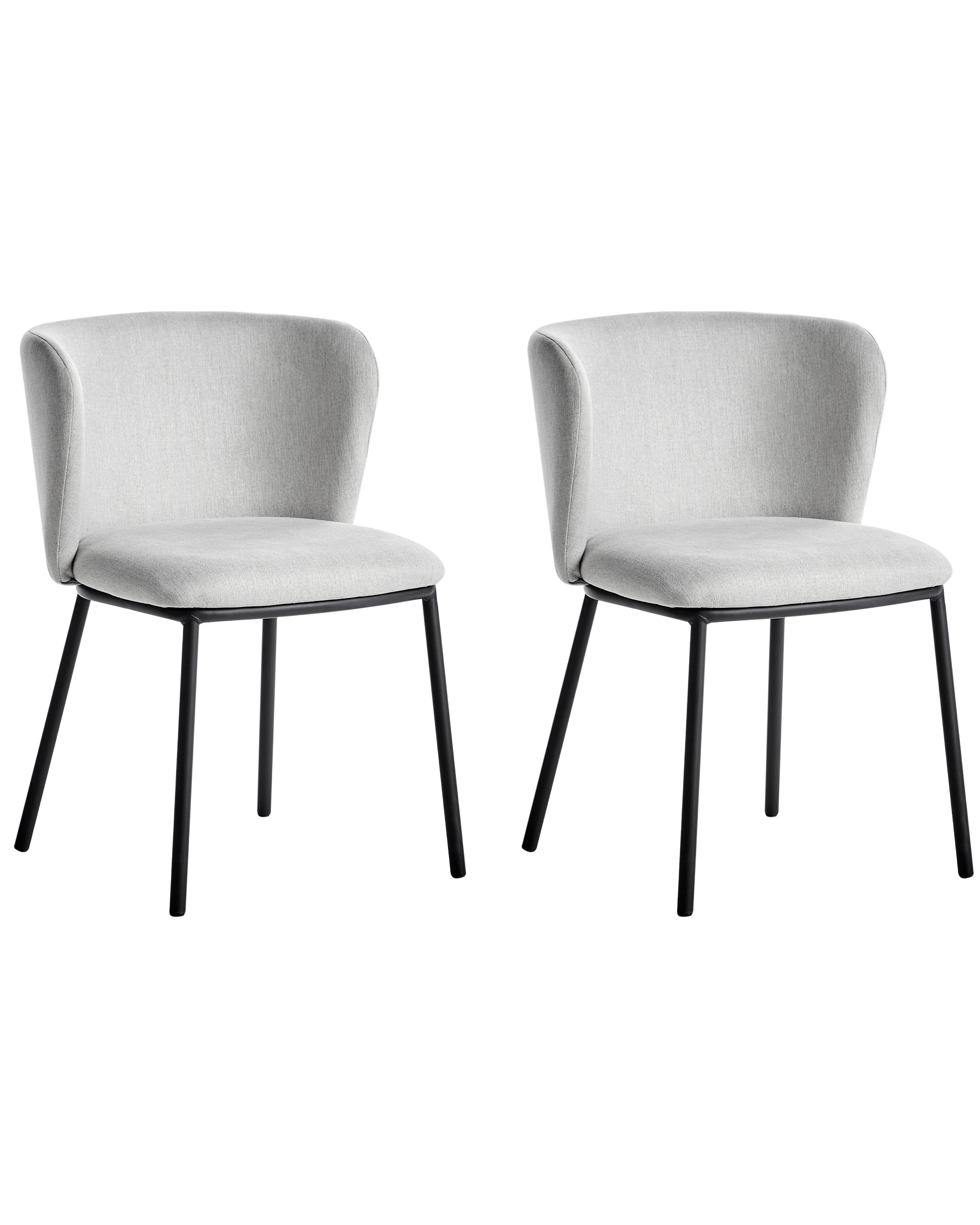 Set of 2 Dining Chairs MINA Light Grey - Gemini Interiors