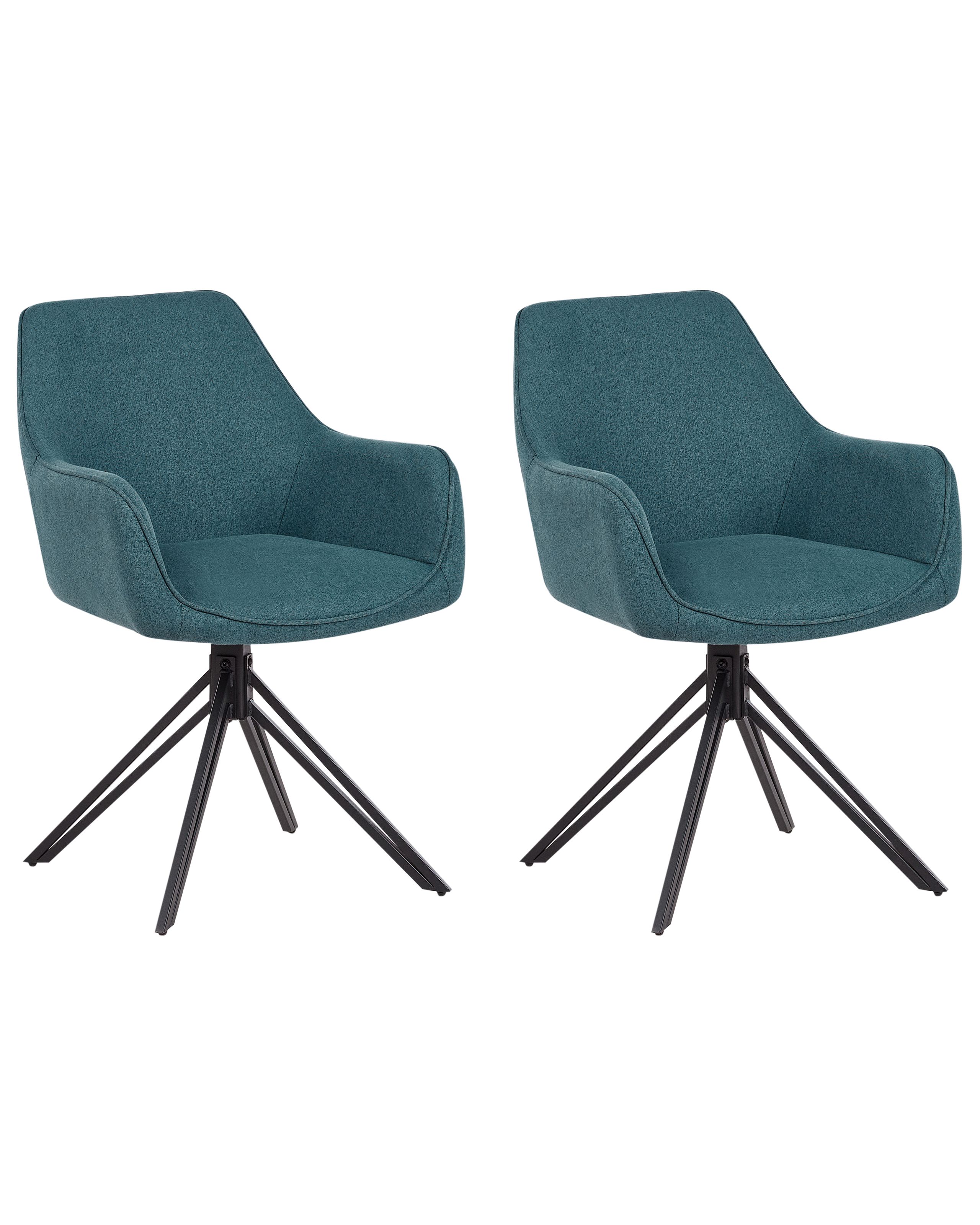Set of 2 Dining Chairs Swivel JODAR Teal - Gemini Interiors
