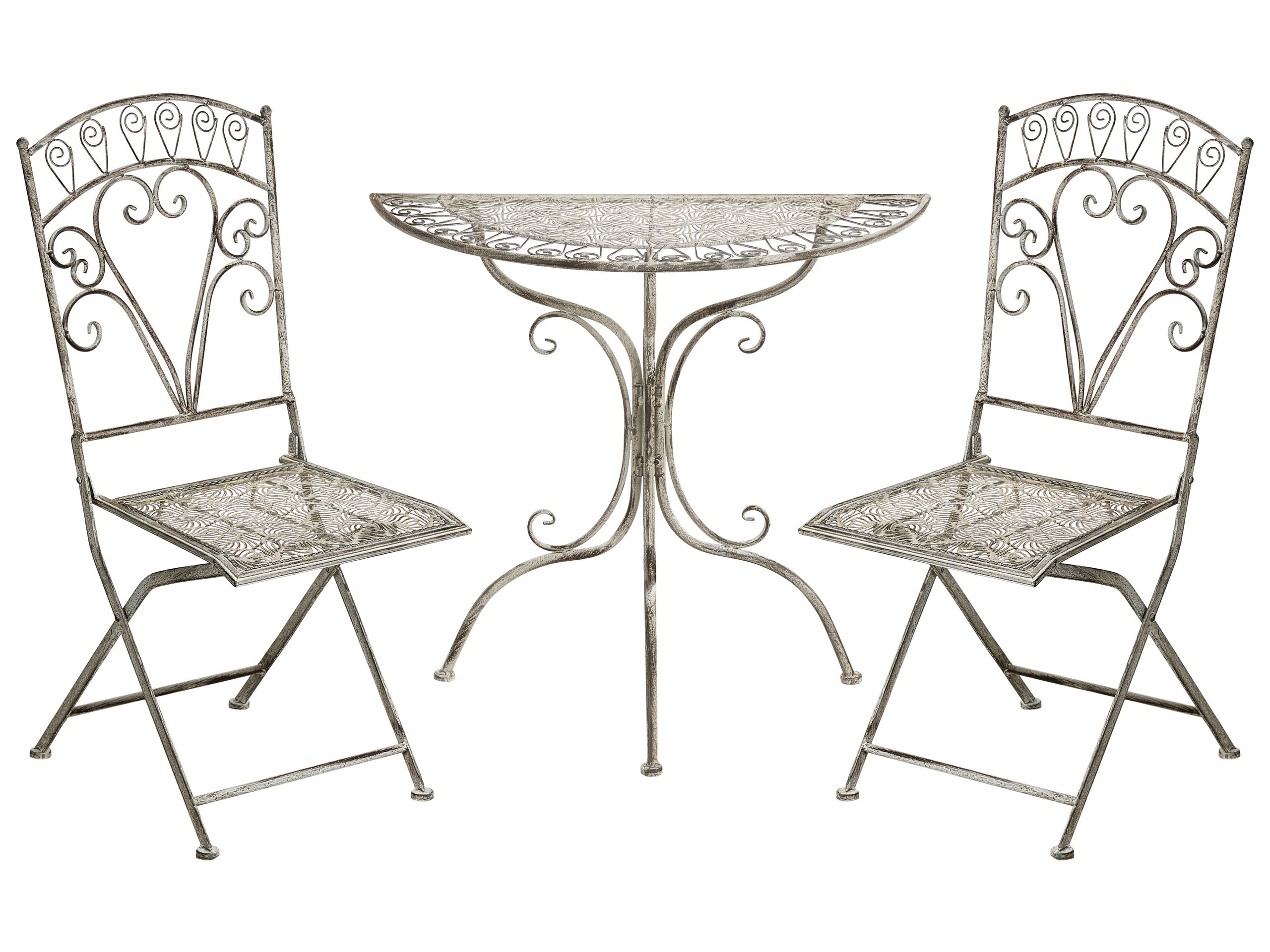 ESTONWELL Metal Garden Bistro Set - Grey - Gemini Interiors