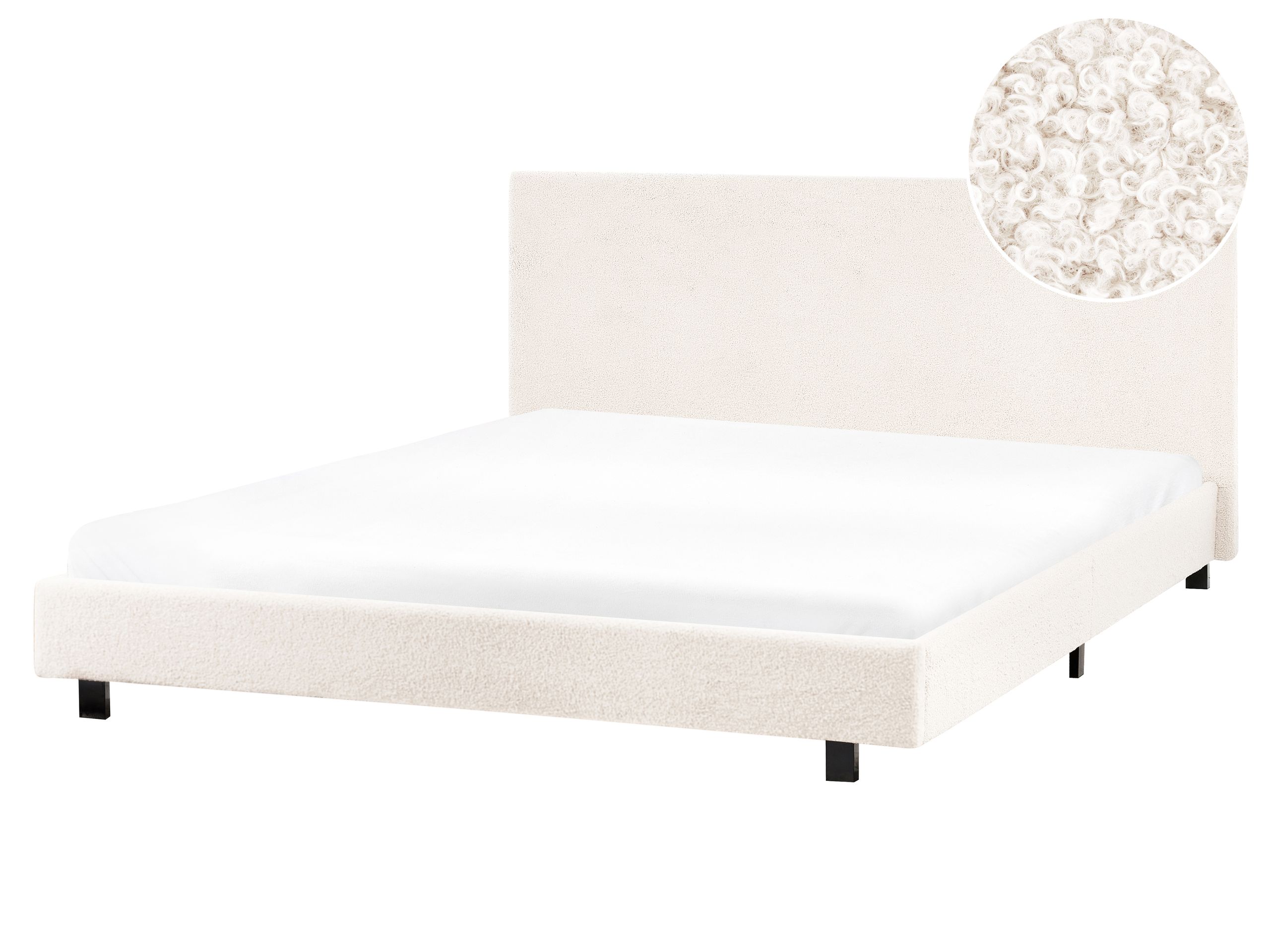 AIBL Waterbed Boucle 160 x 200 cm (EU King Size) Off-White - Gemini Interiors