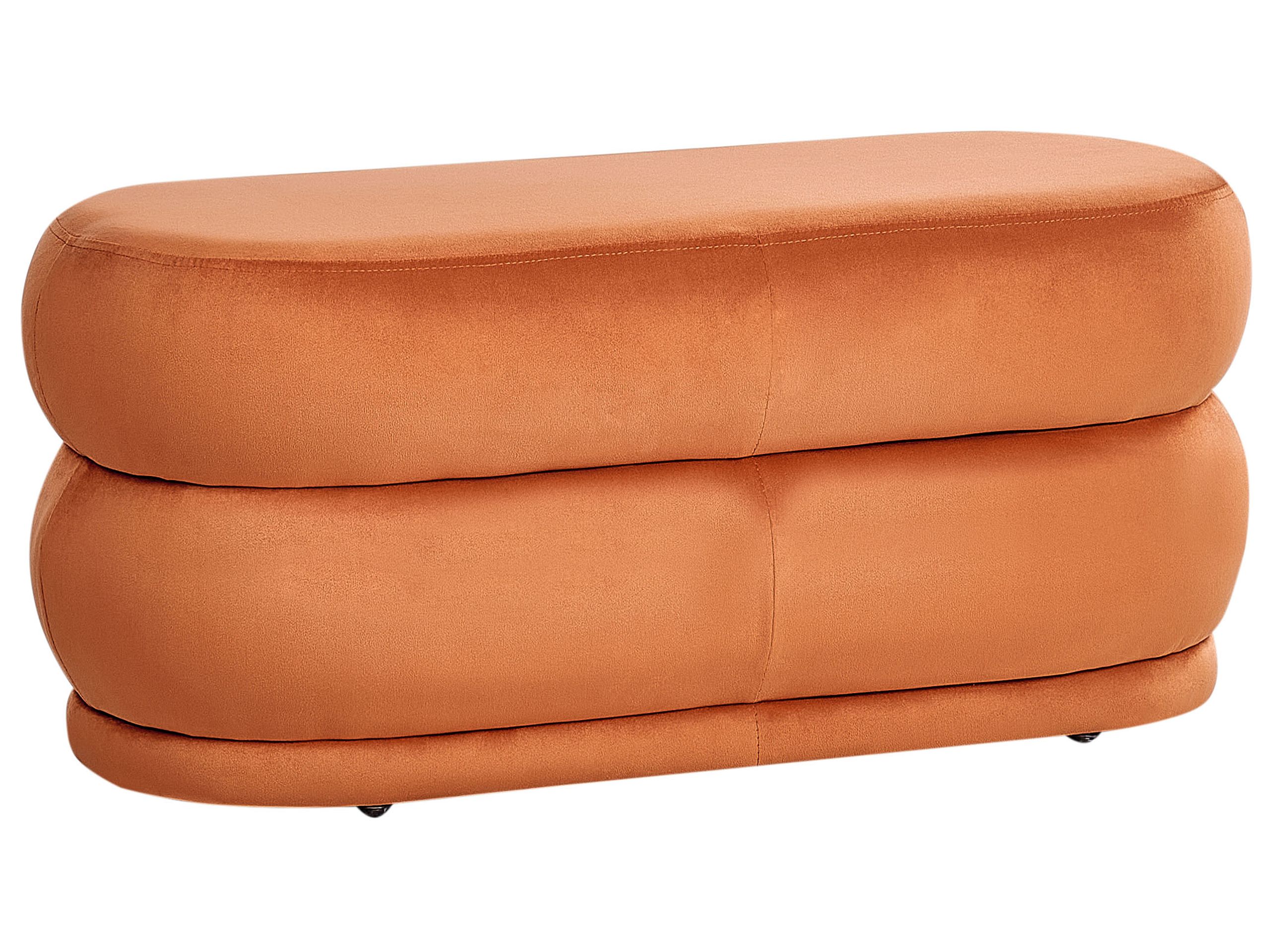 Velvet Bench Orange ELLENDALE - Gemini Interiors