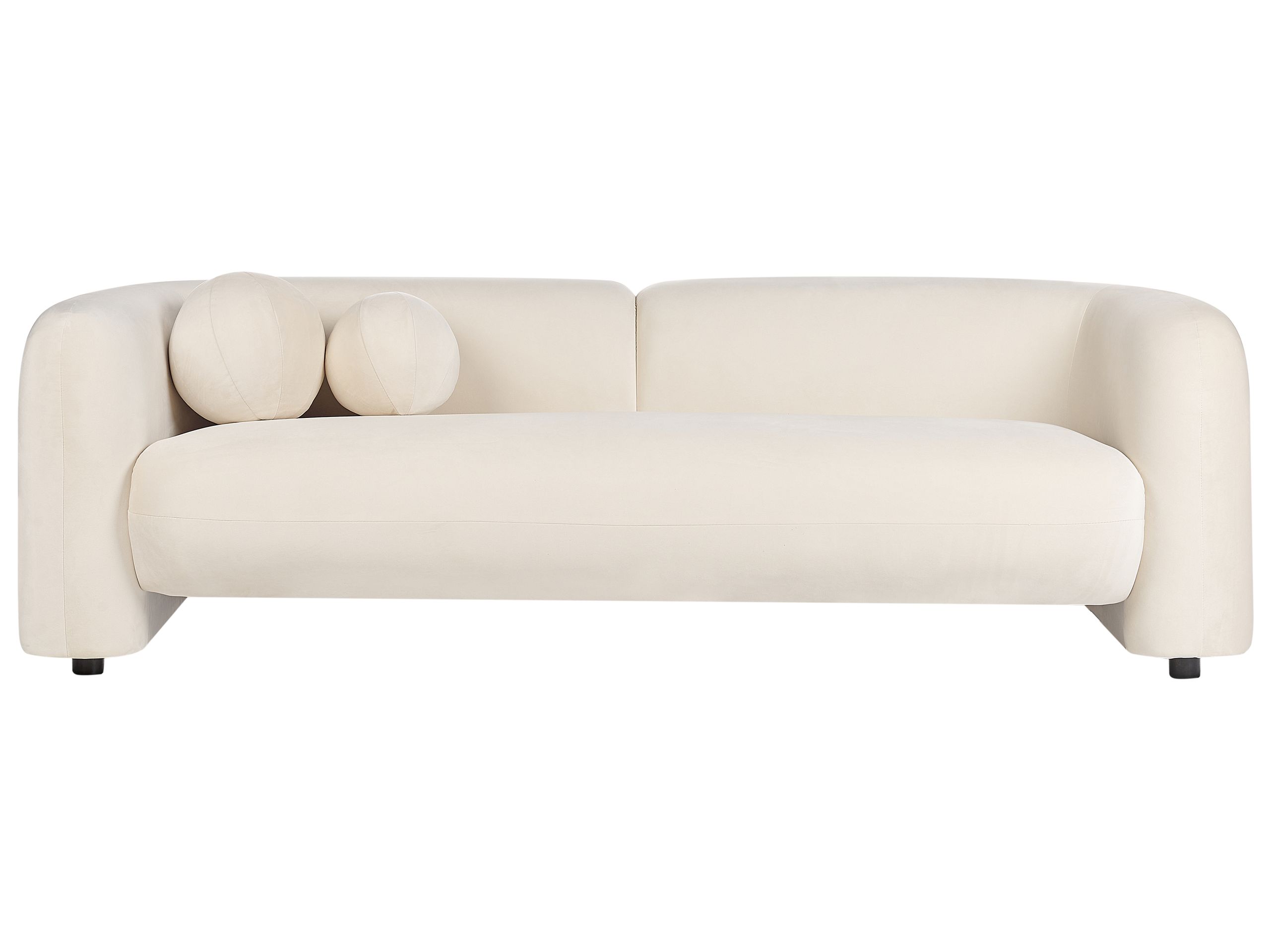 3 Seater Velvet Sofa Off-White LEIREN - Gemini Interiors